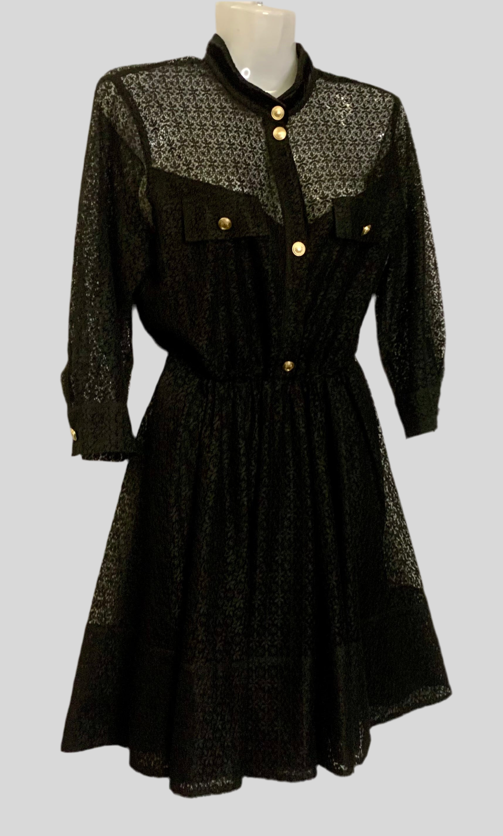 Robe noire ajourée - Maje