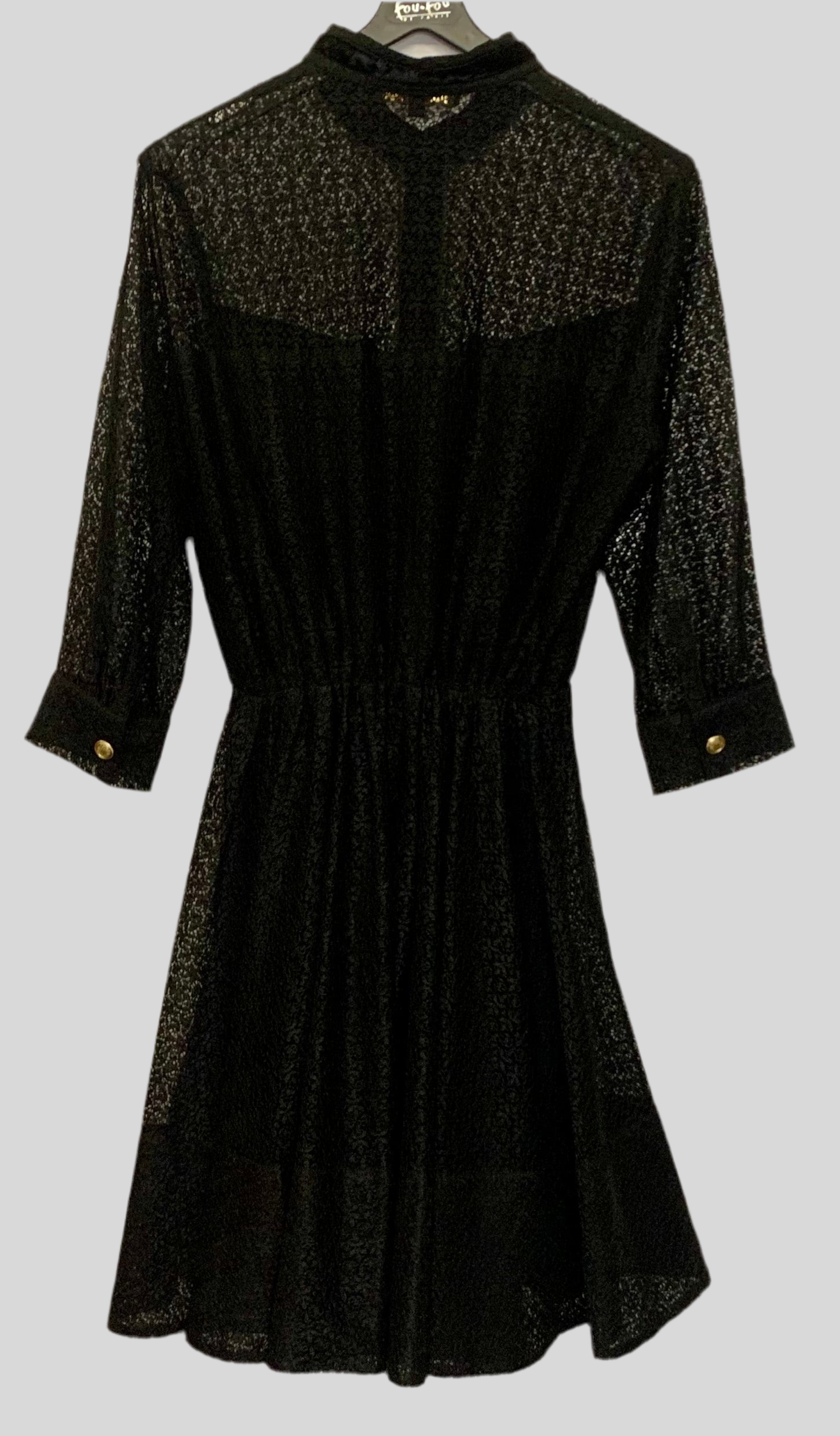 Robe noire ajourée - Maje