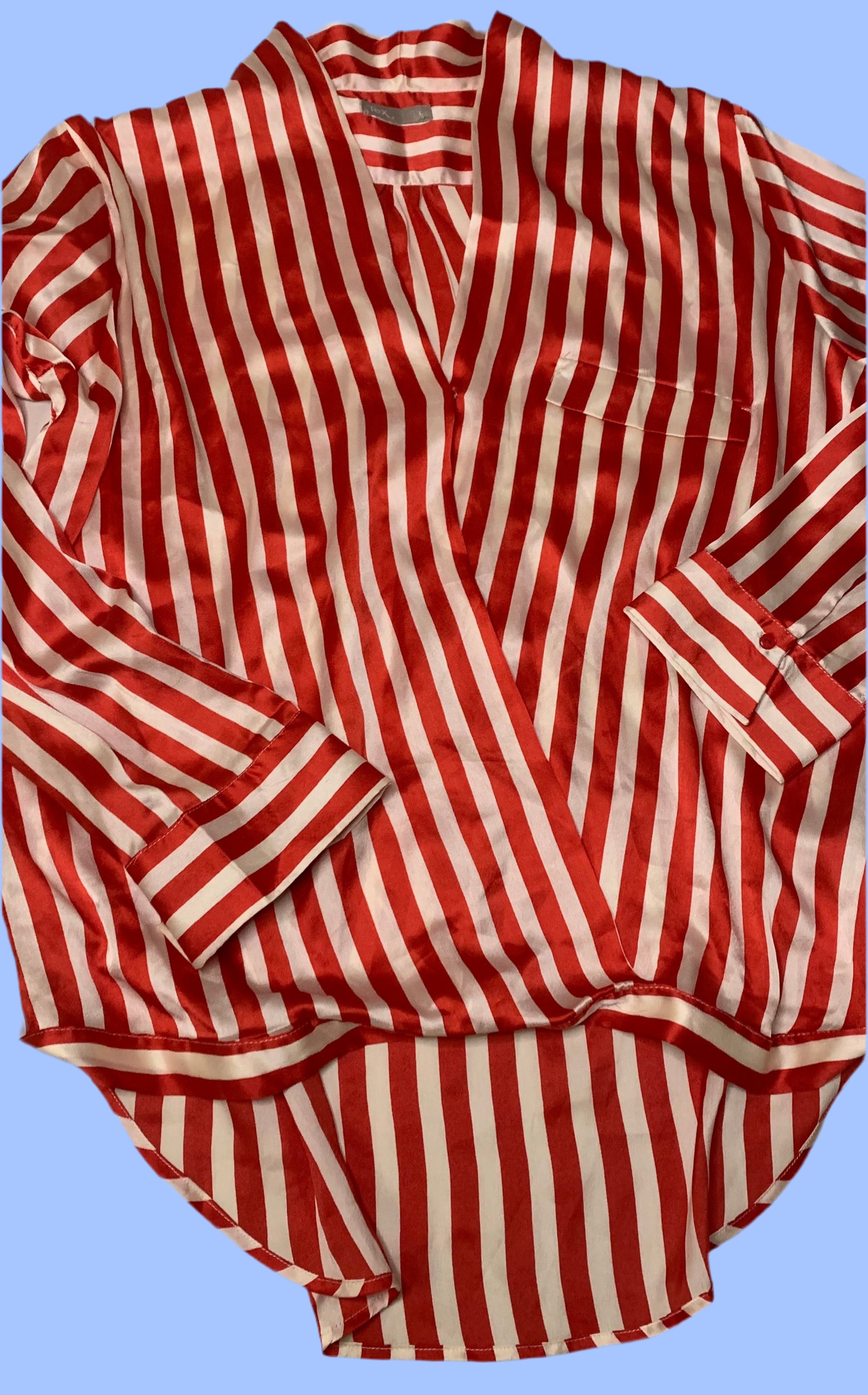 Blouse cache-coeur satinée