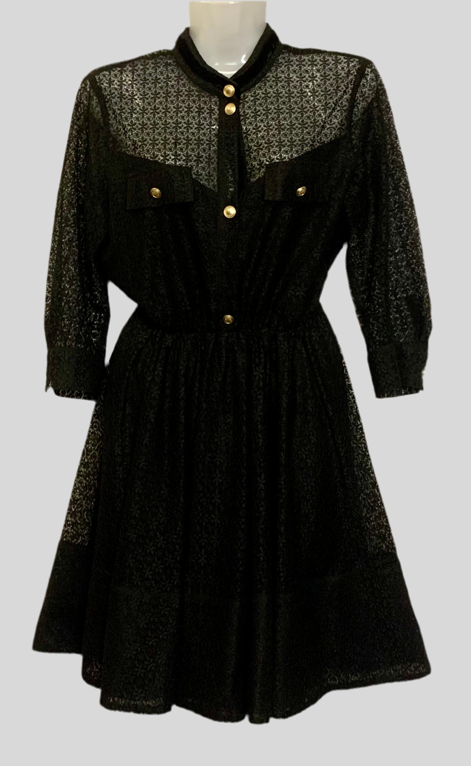 Robe noire ajourée - Maje