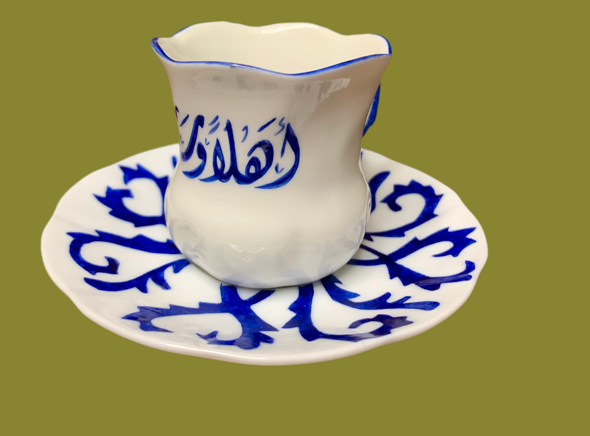 6 Tasses à Café en Porcelaine – Calligraphiées