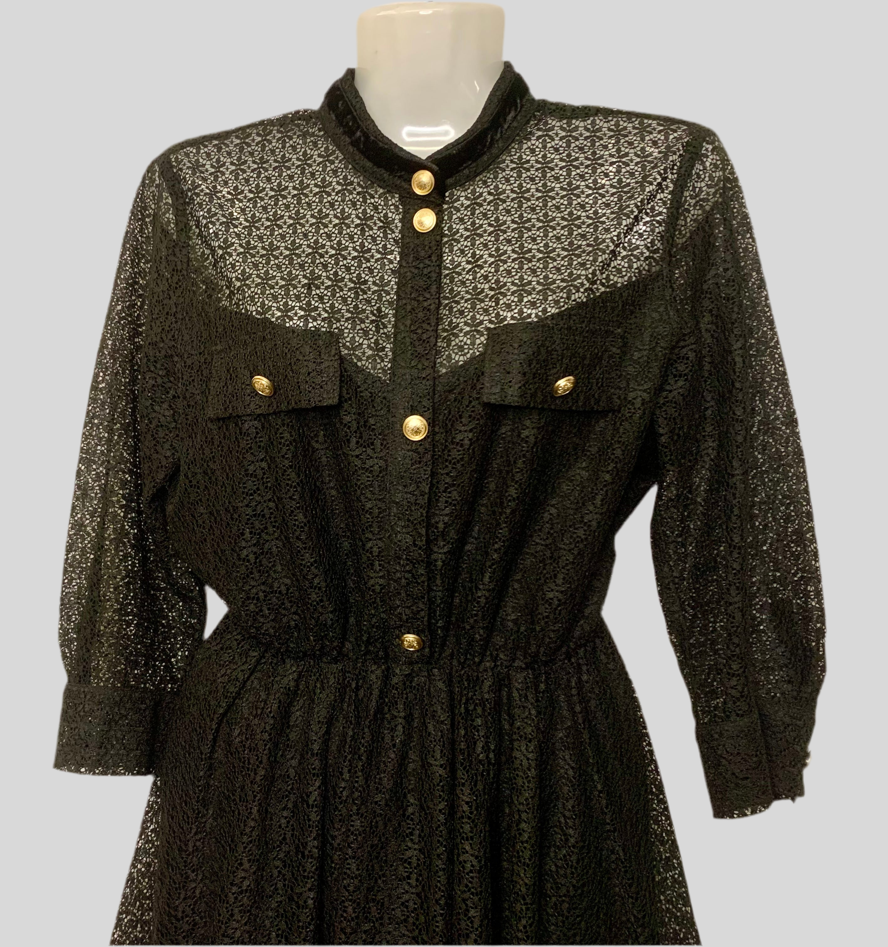 Robe noire ajourée - Maje