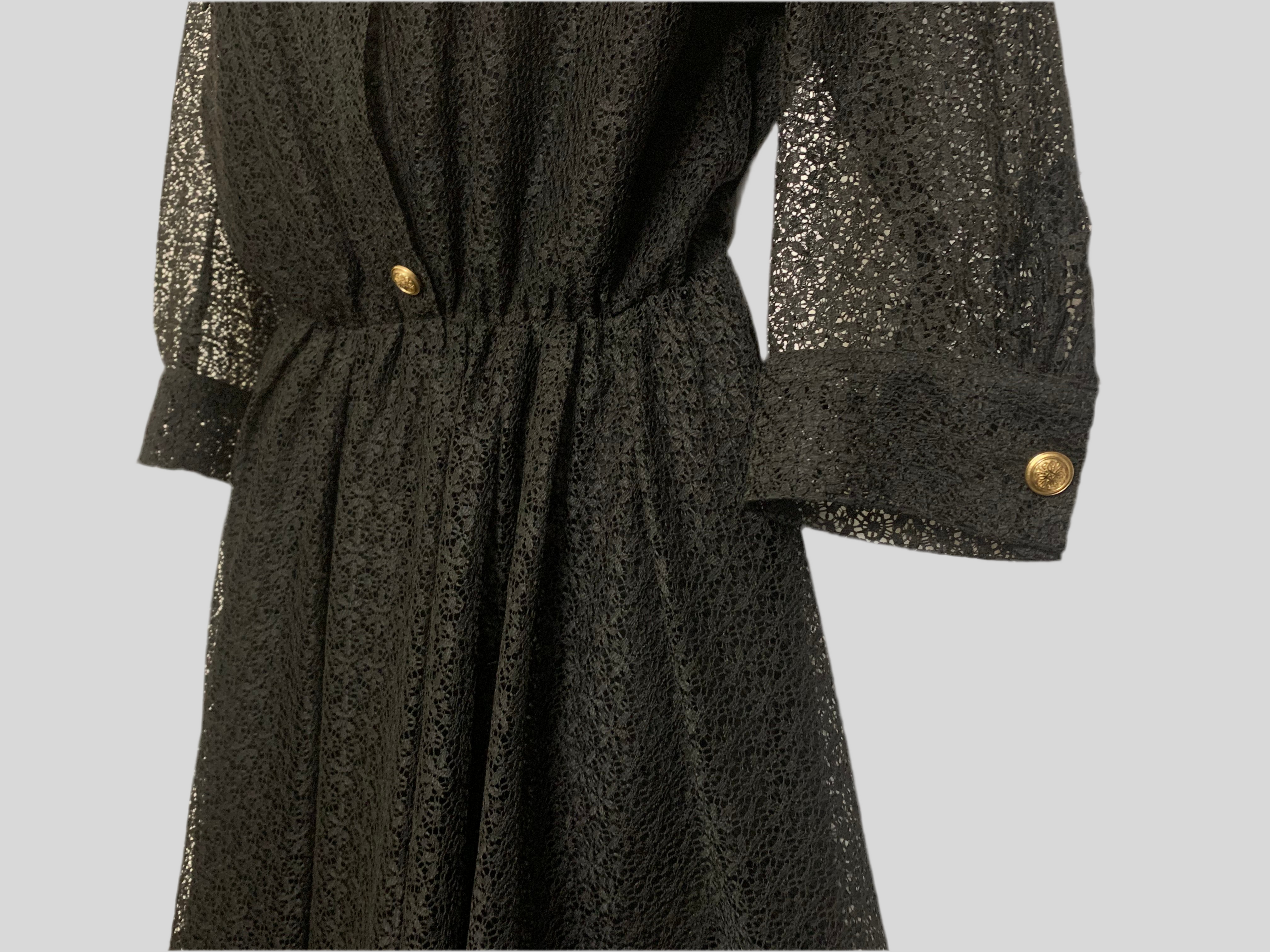 Robe noire ajourée - Maje