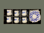 6 Tasses à Café en Porcelaine – Calligraphiées