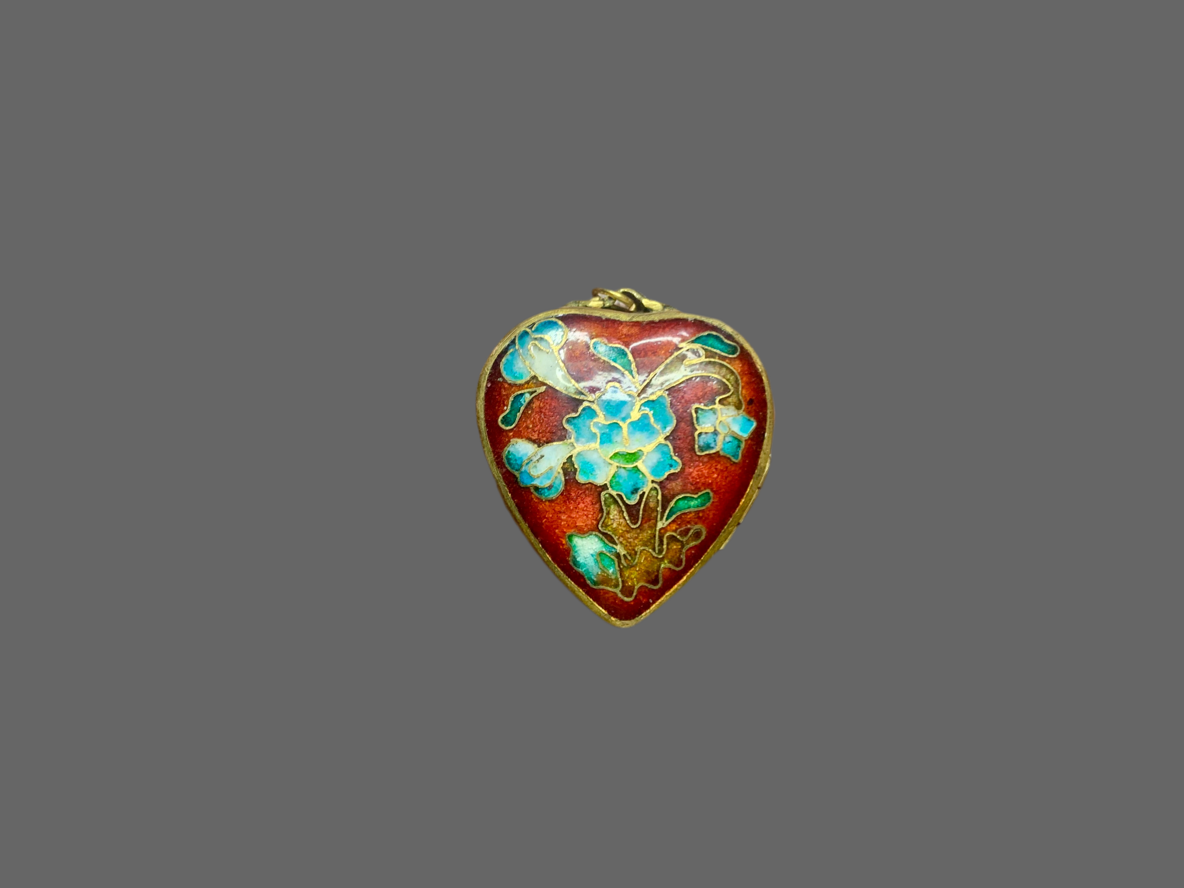 Pendentif boîte cœur - chinois – vintage