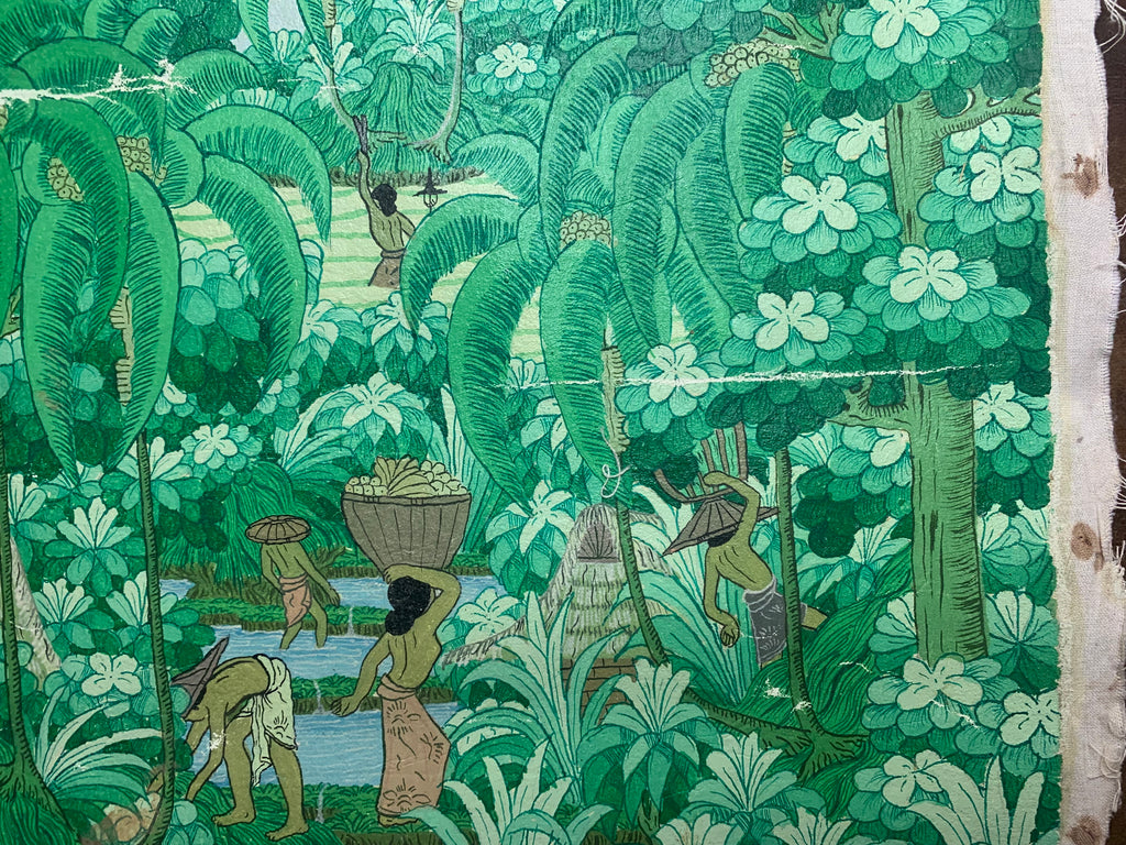 Toile peinte balinaise signée A.A. Gd Naga – Ubud, Bali (1978) 🌿
