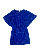 Robe courte bleue à sequins – Déby Débo