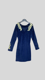 Robe droite en velours violet profond – Jasmine London
