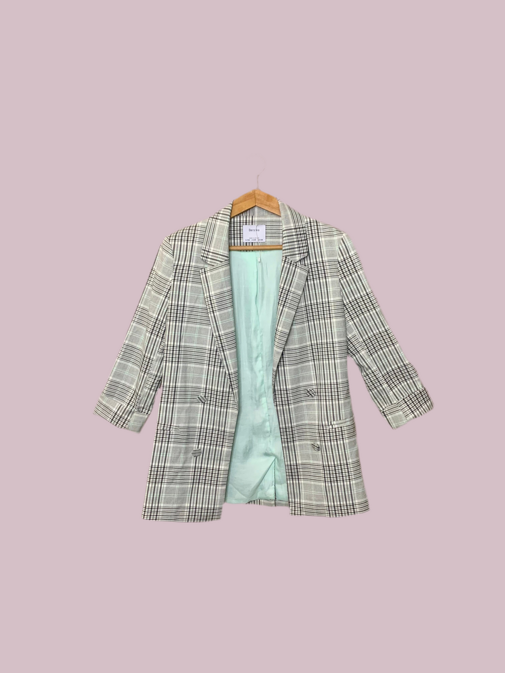 Veste blazer à carreaux – Bershka