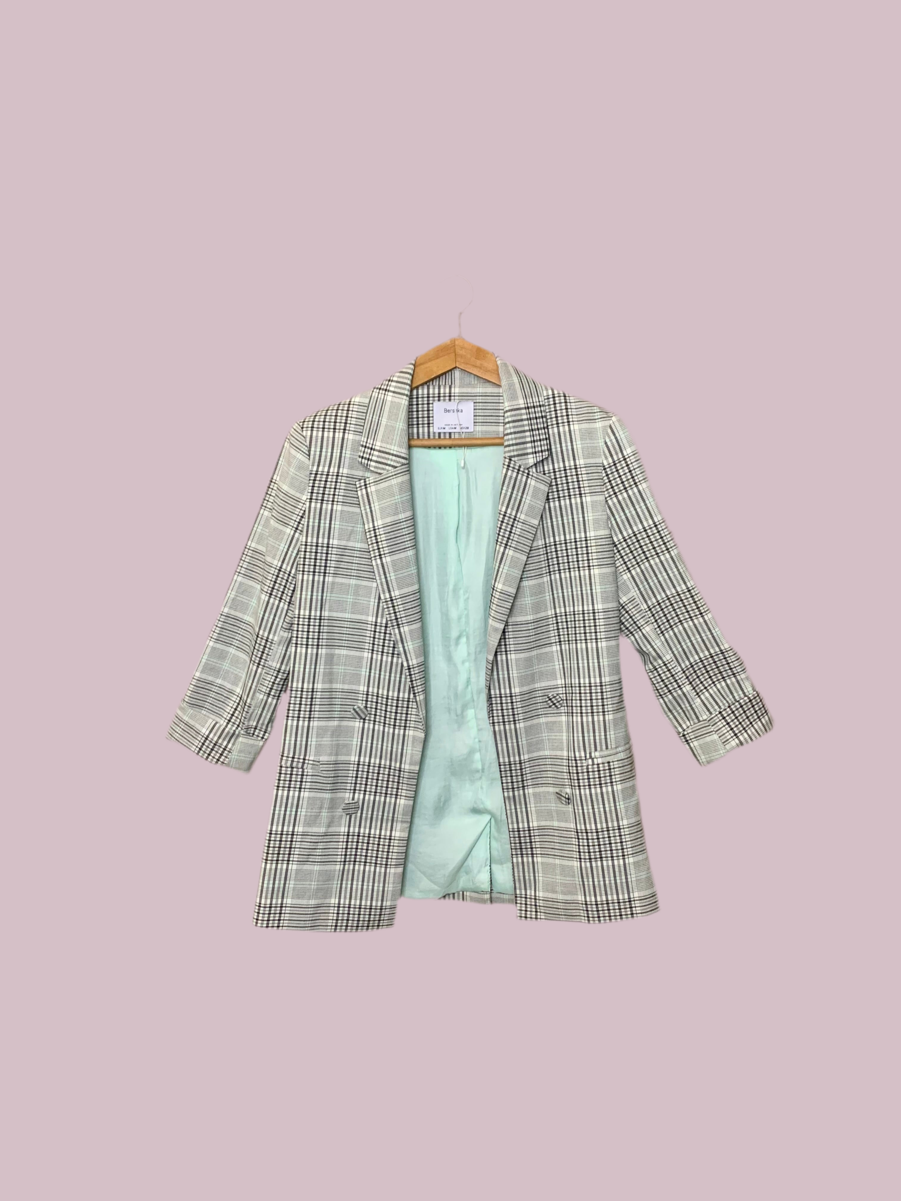 Veste blazer à carreaux – Bershka
