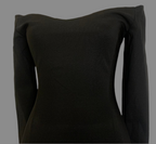 Robe Noire Vintage  – Épaules Dénudées –WINI