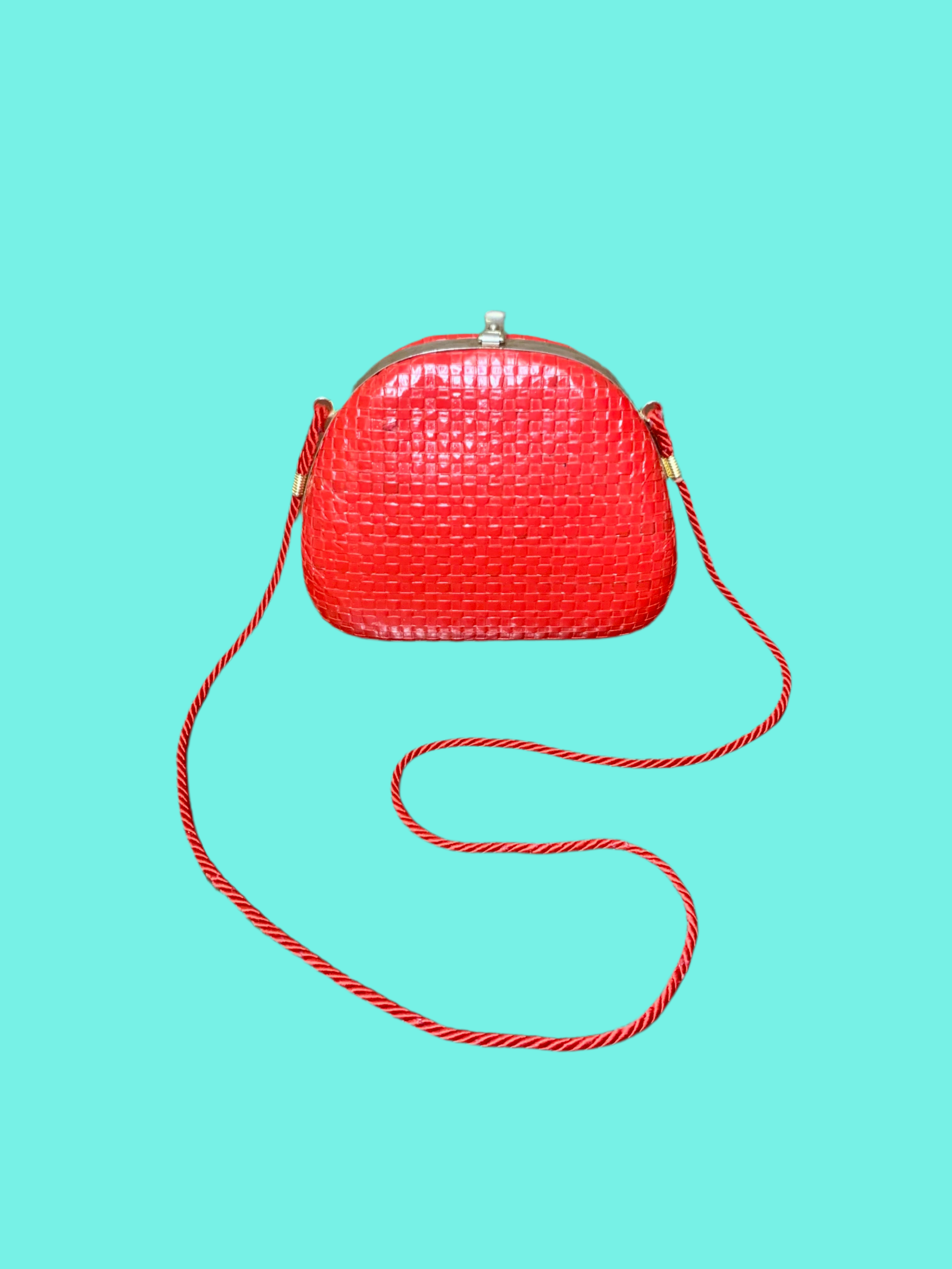 Sac vintage rigide rouge – Années 60/70
