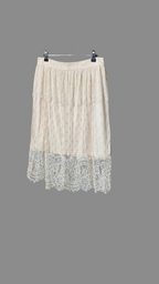 Jupe mi-longue en dentelle écrue – H&M