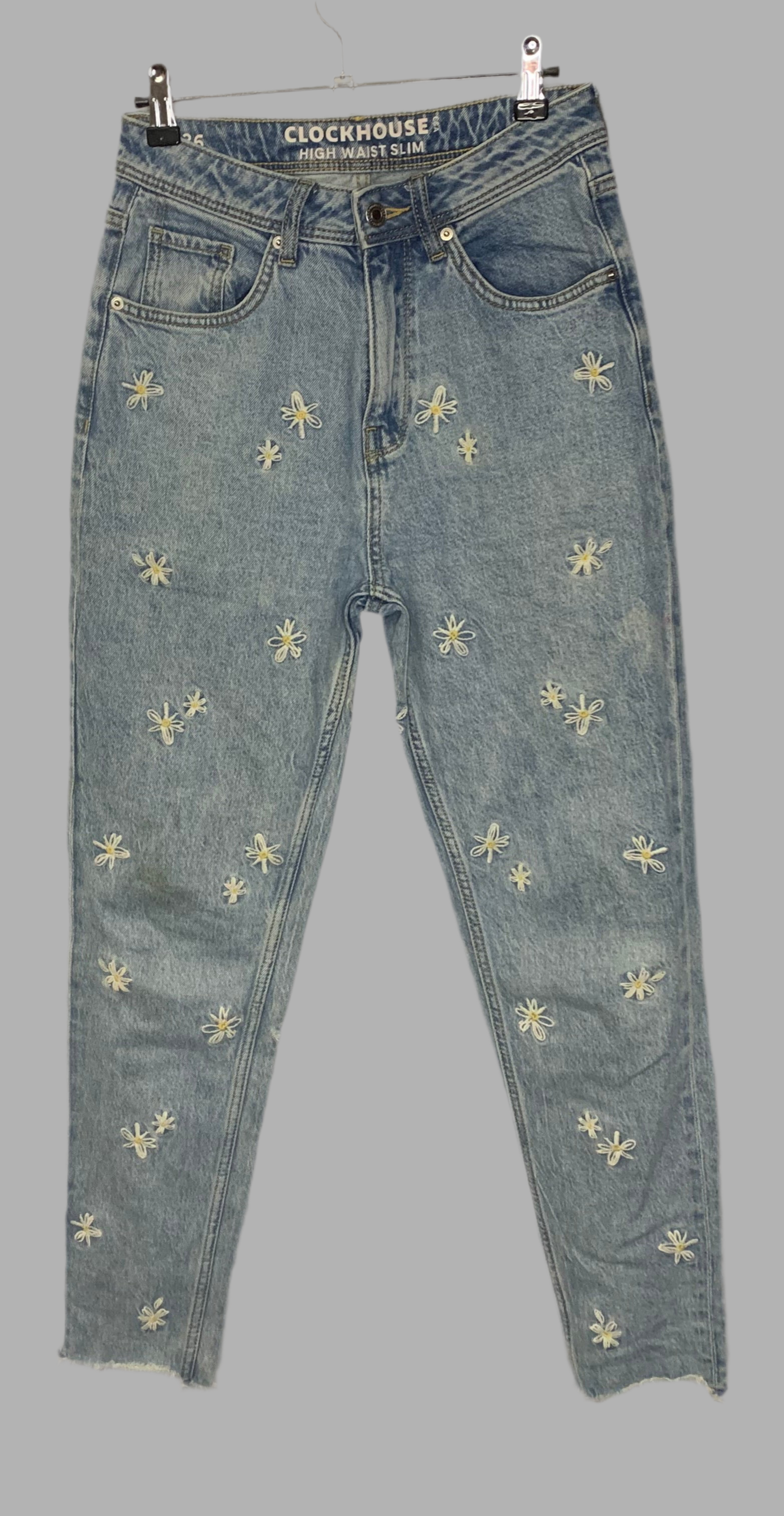 Jean femme slim taille haute