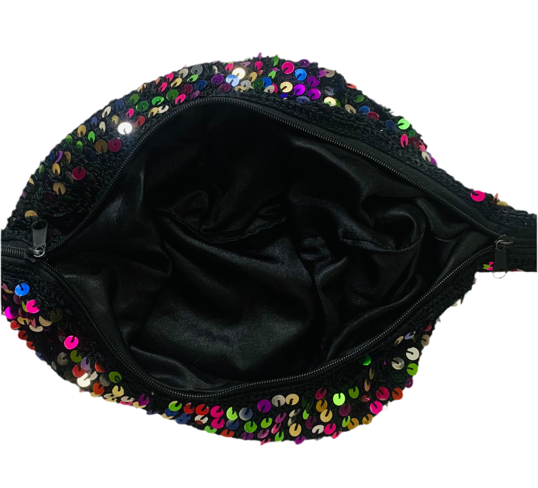 Sac Vintage en Crochet et Sequins Multicolores