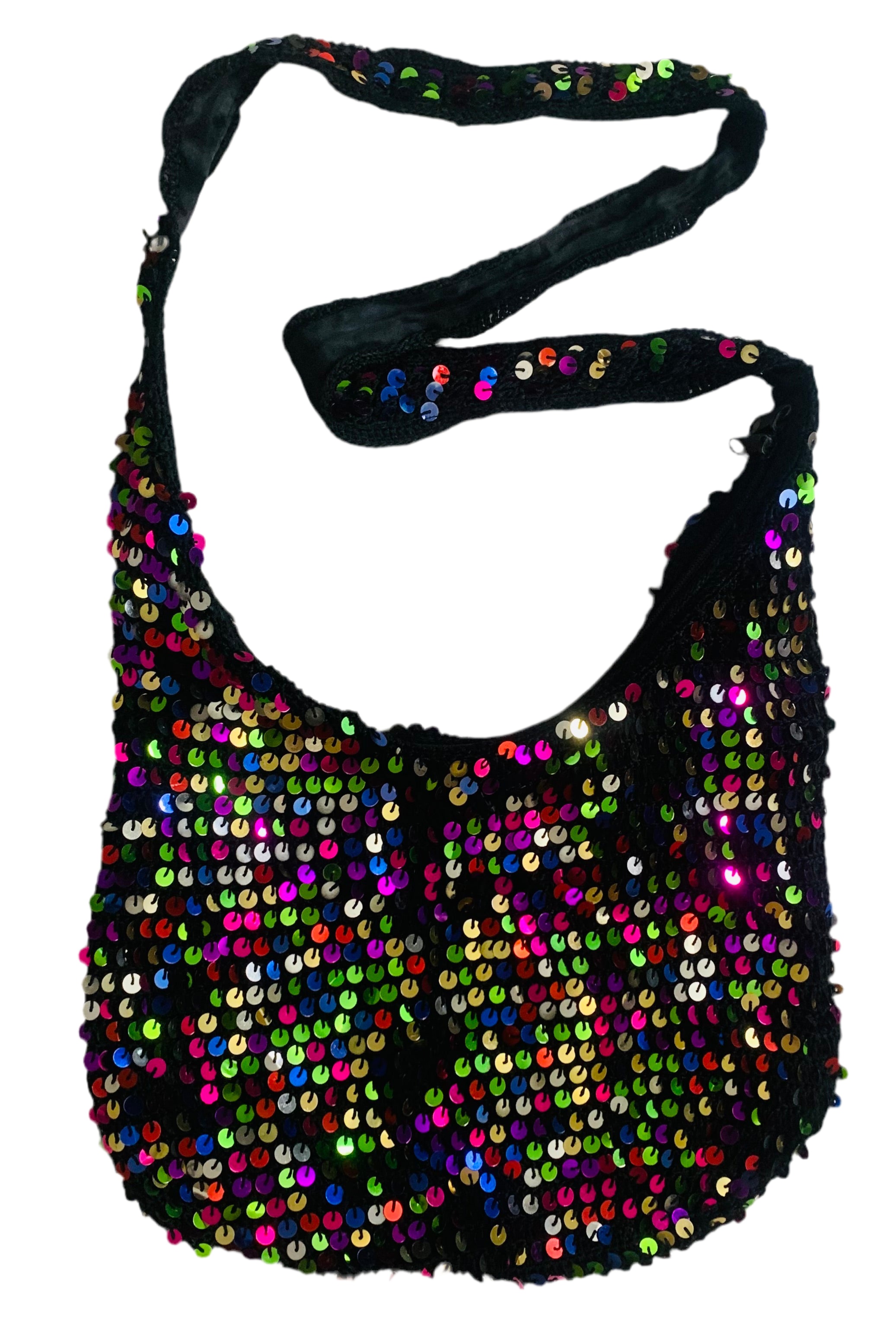 Sac Vintage en Crochet et Sequins Multicolores