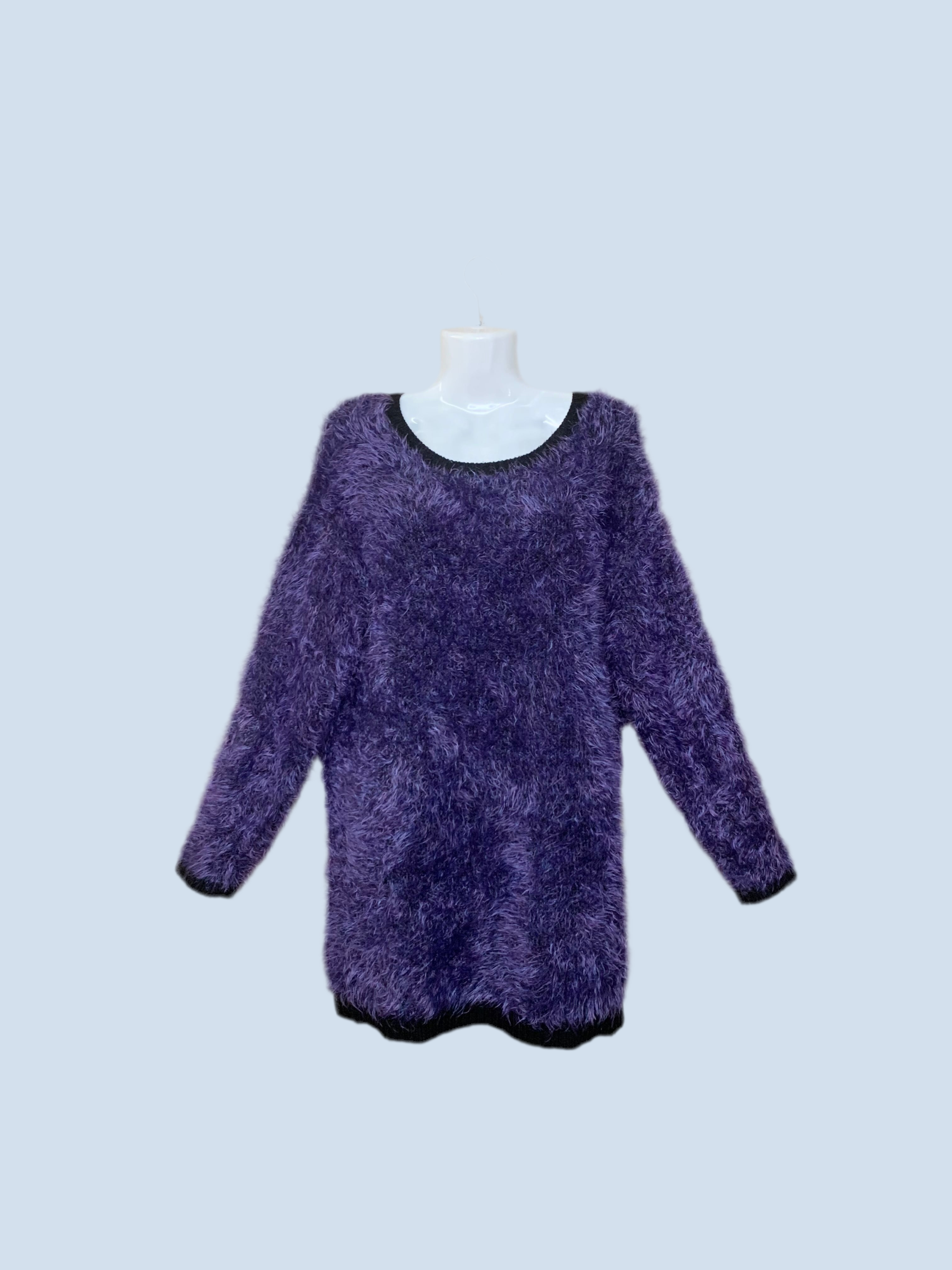 Pull long duveteux violet – Asos