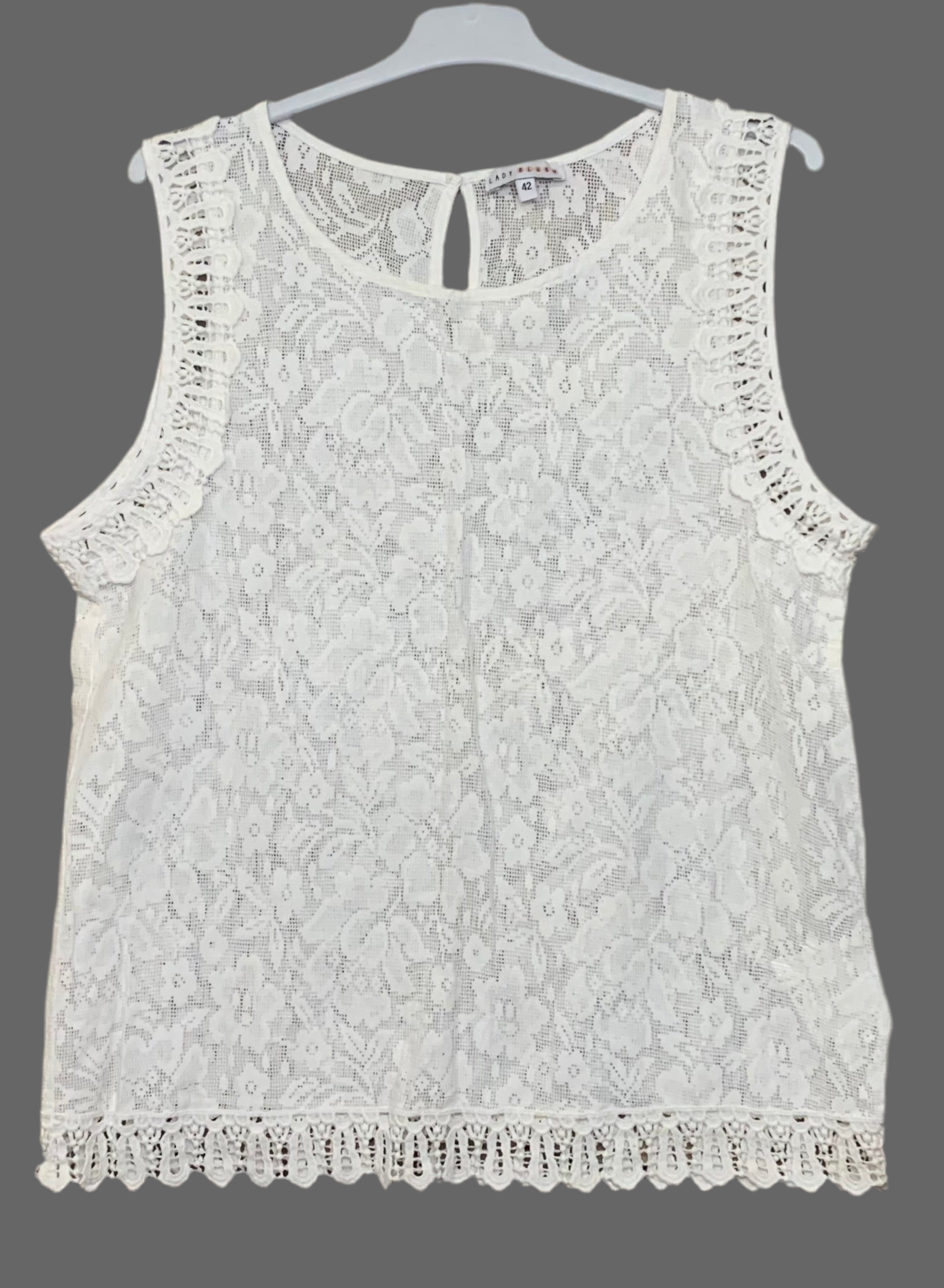 Blouse sans manches en dentelle
