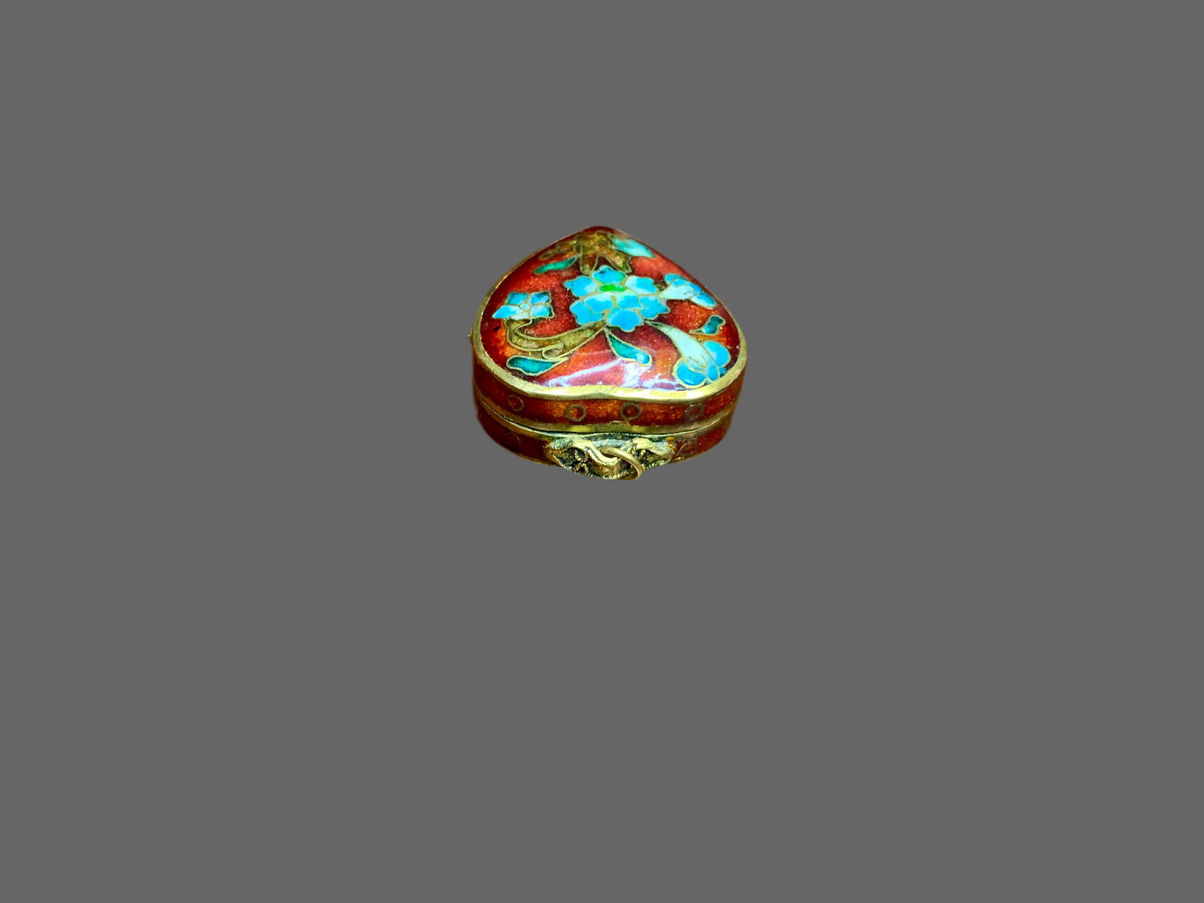 Pendentif boîte cœur - chinois – vintage