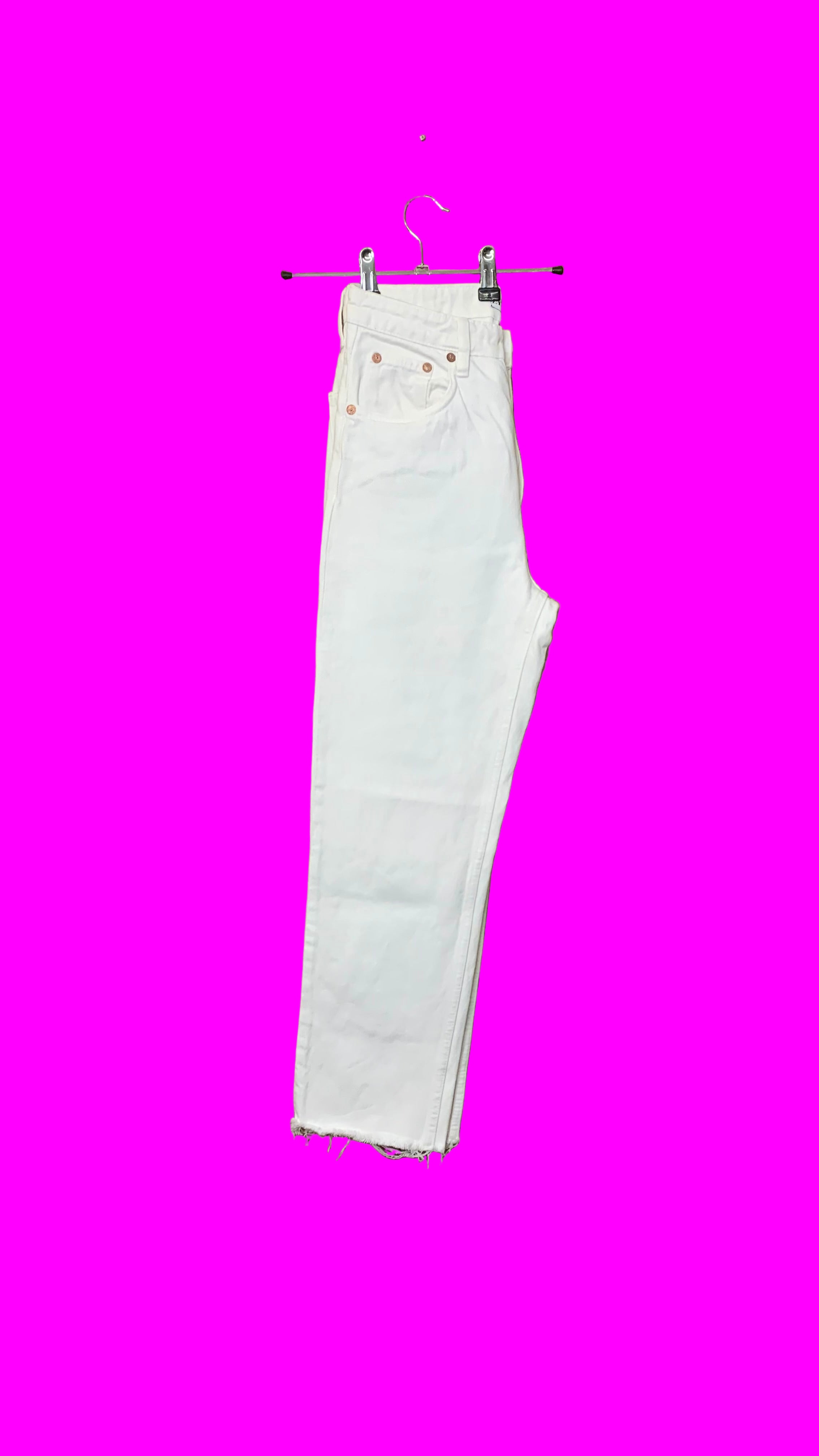 Jean blanc taille haute en coton bio – Zara