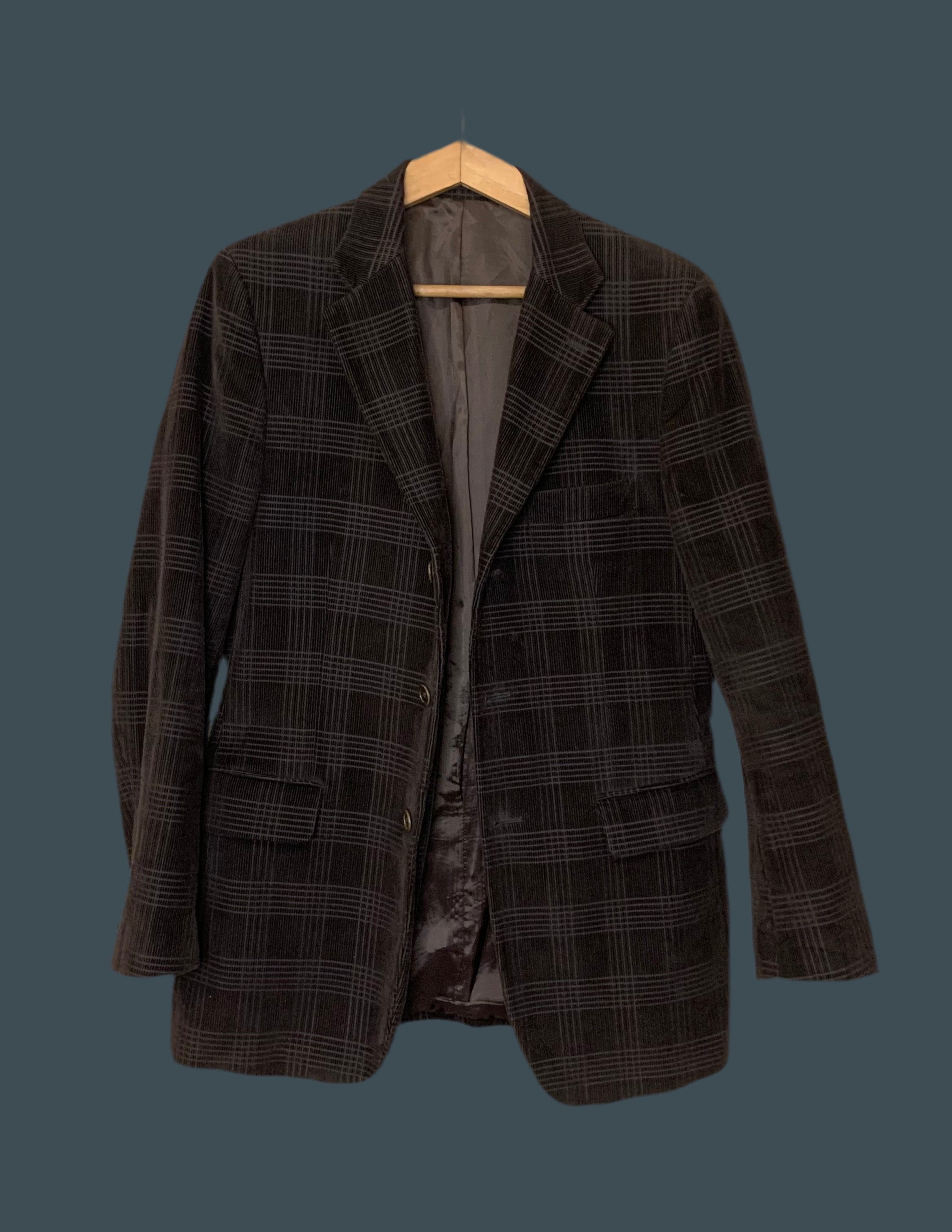 Veste en velours côtelé marron à carreaux – Armand Thiery Studio
