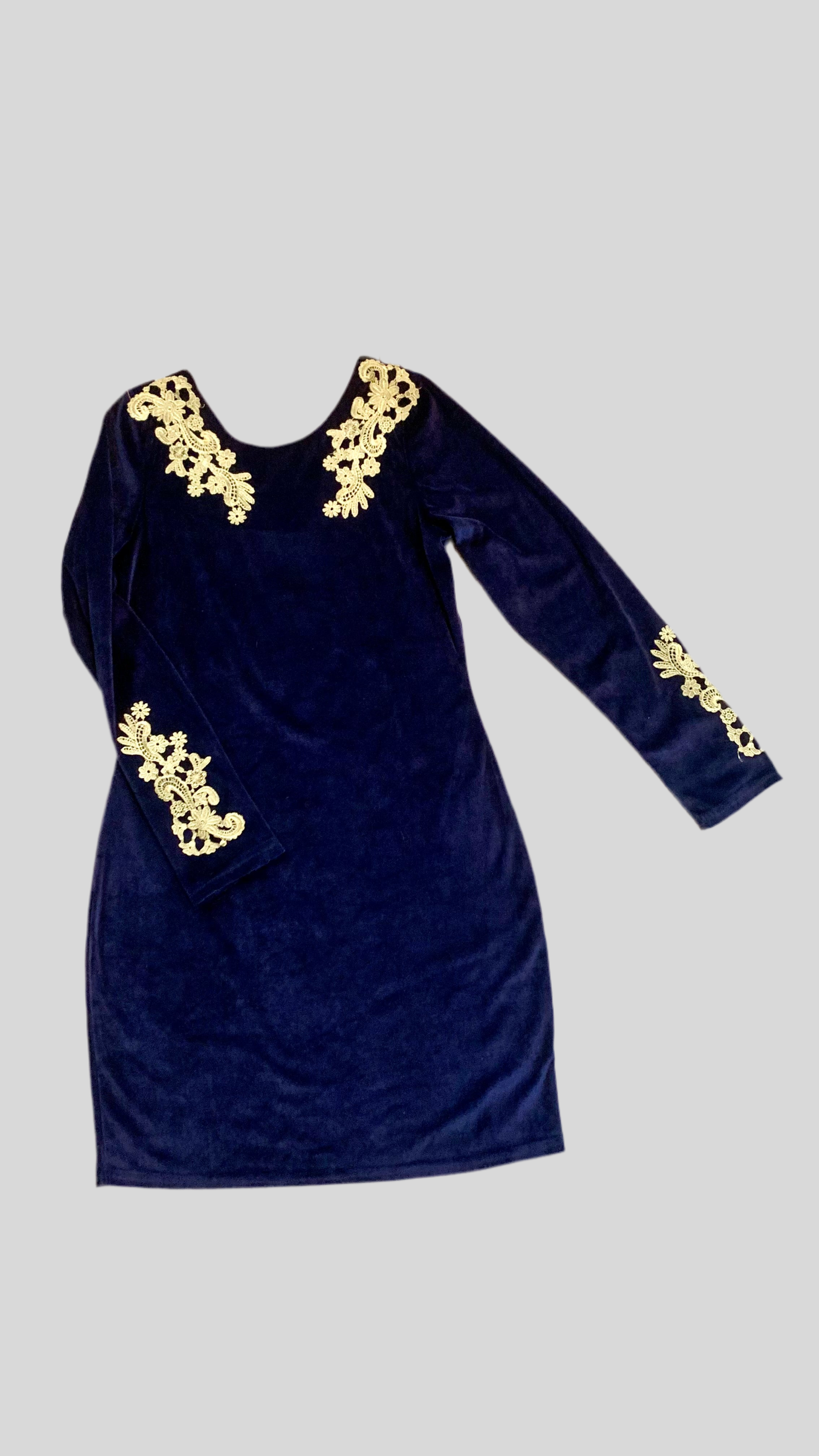 Robe droite en velours violet profond – Jasmine London