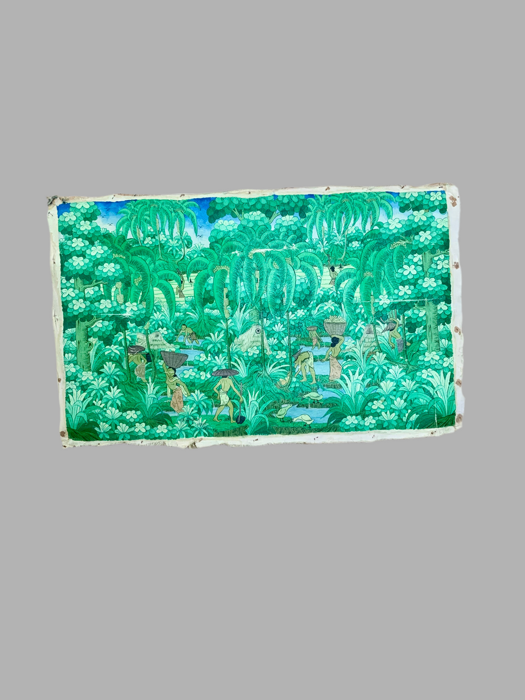 Toile peinte balinaise signée A.A. Gd Naga – Ubud, Bali (1978) 🌿