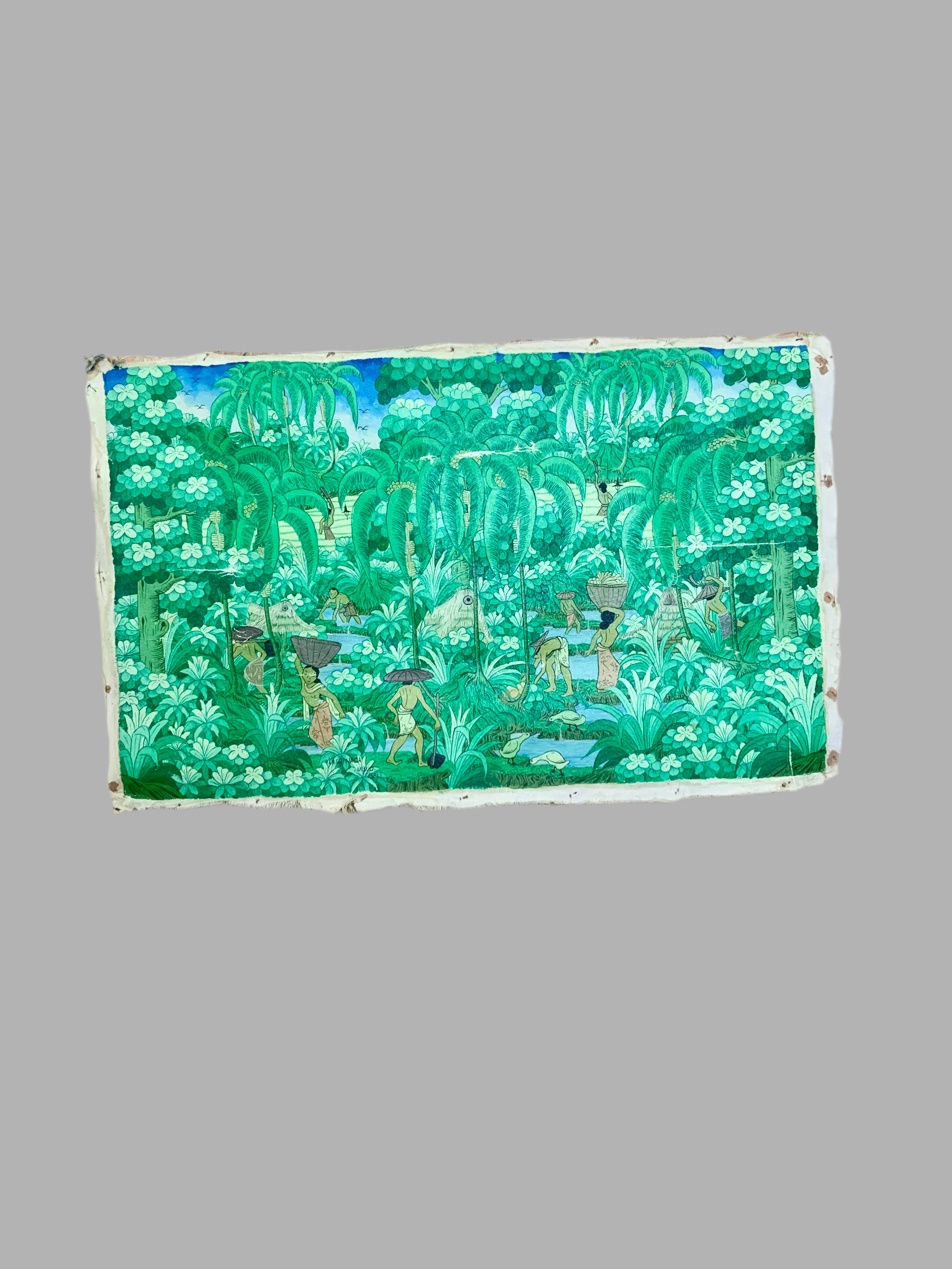 Toile peinte balinaise signée A.A. Gd Naga – Ubud, Bali (1978) 🌿