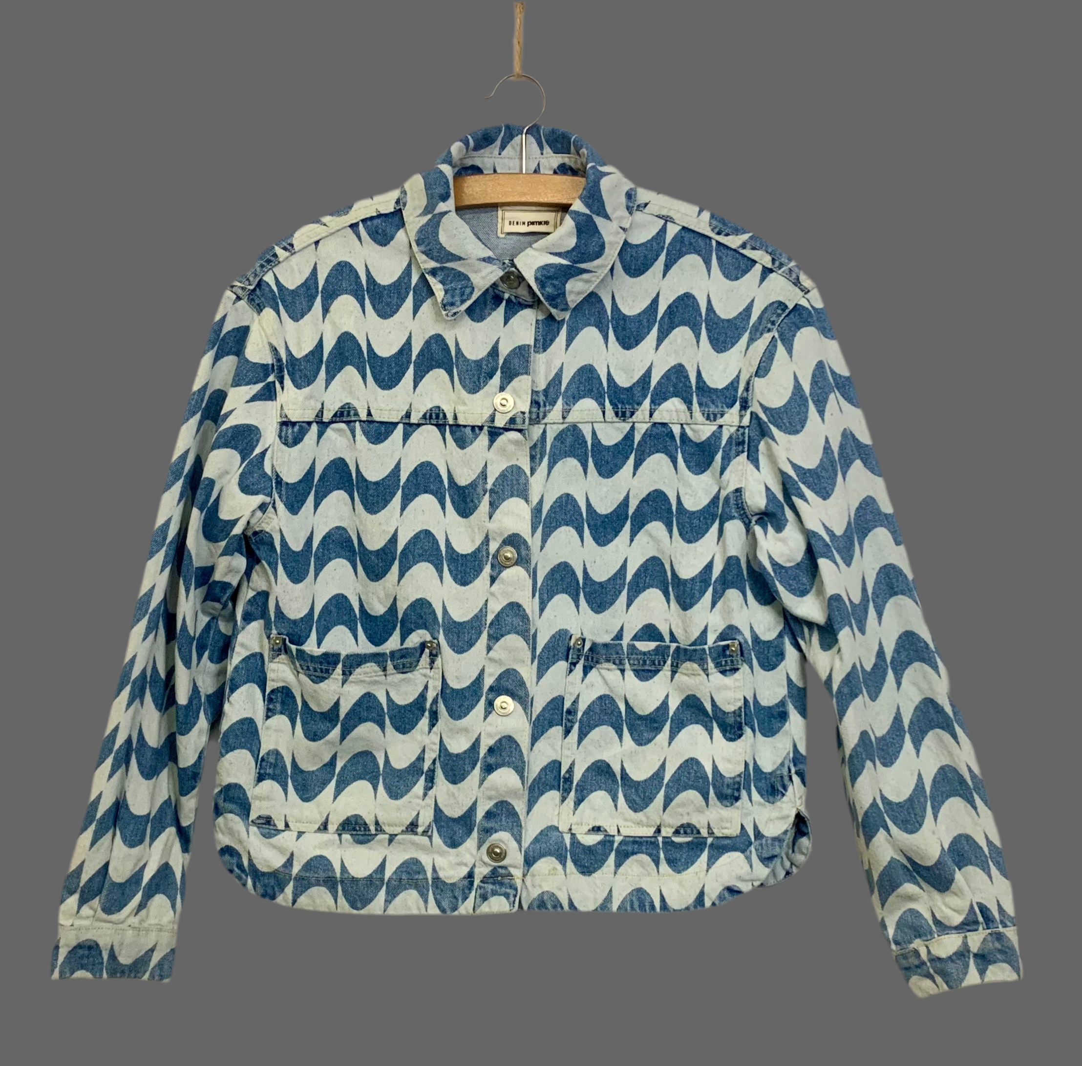 Veste en jean imprimée