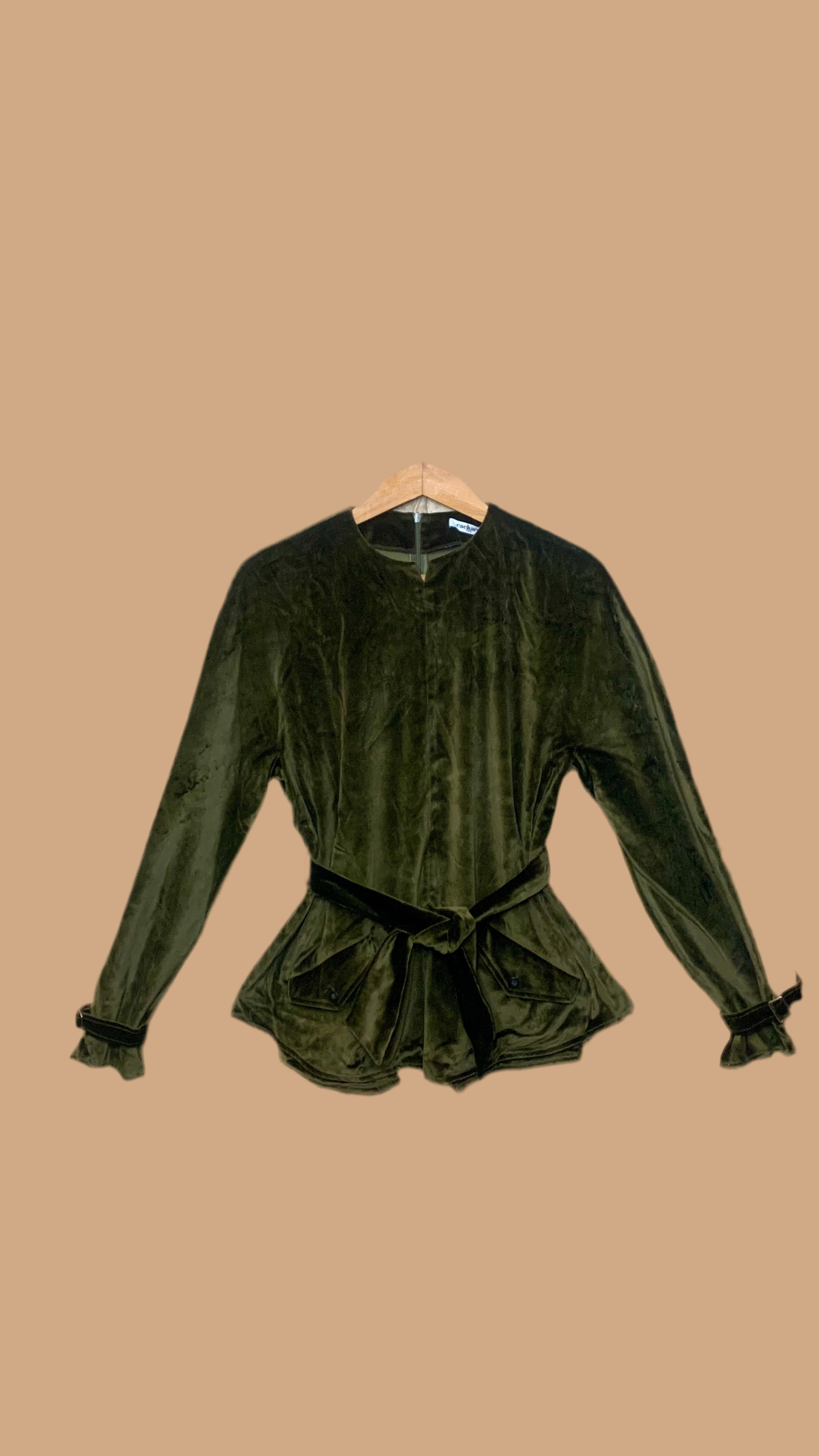 Haut en velours lisse vert olive -  Cacharel