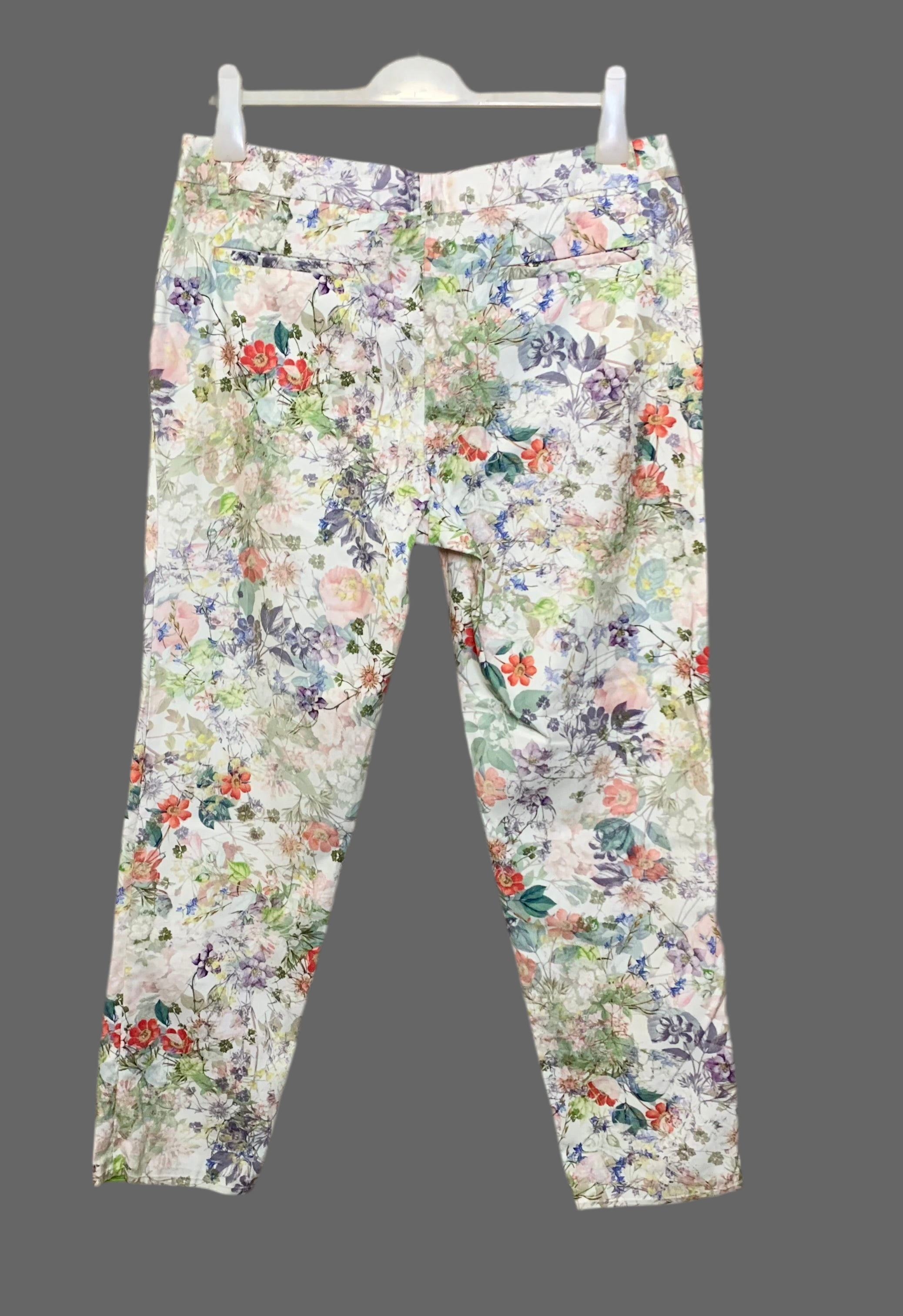 Pantalon fleuri blanc - Monoprix