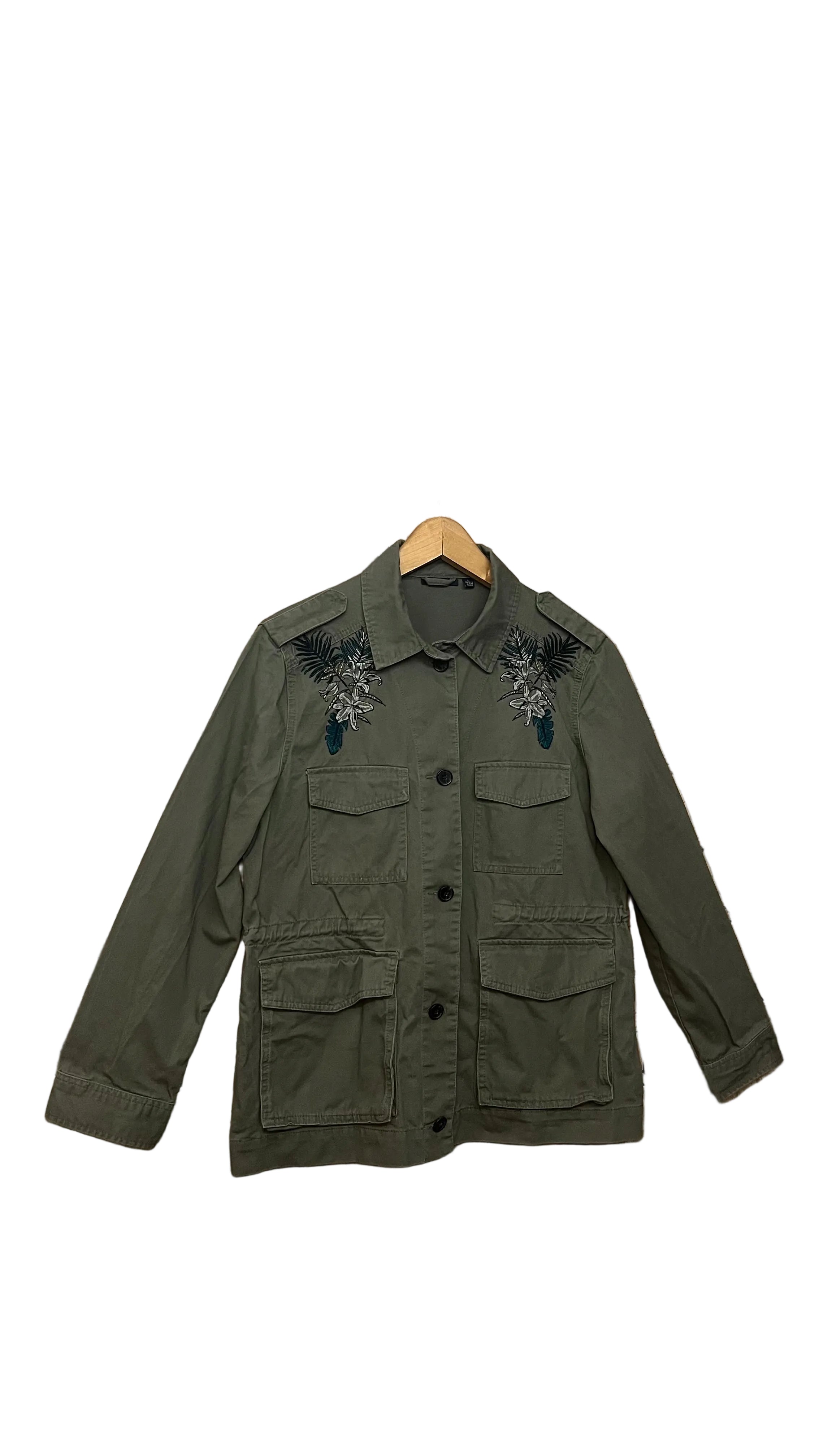Veste kaki gris style saharienne / militaire - L (42/44)