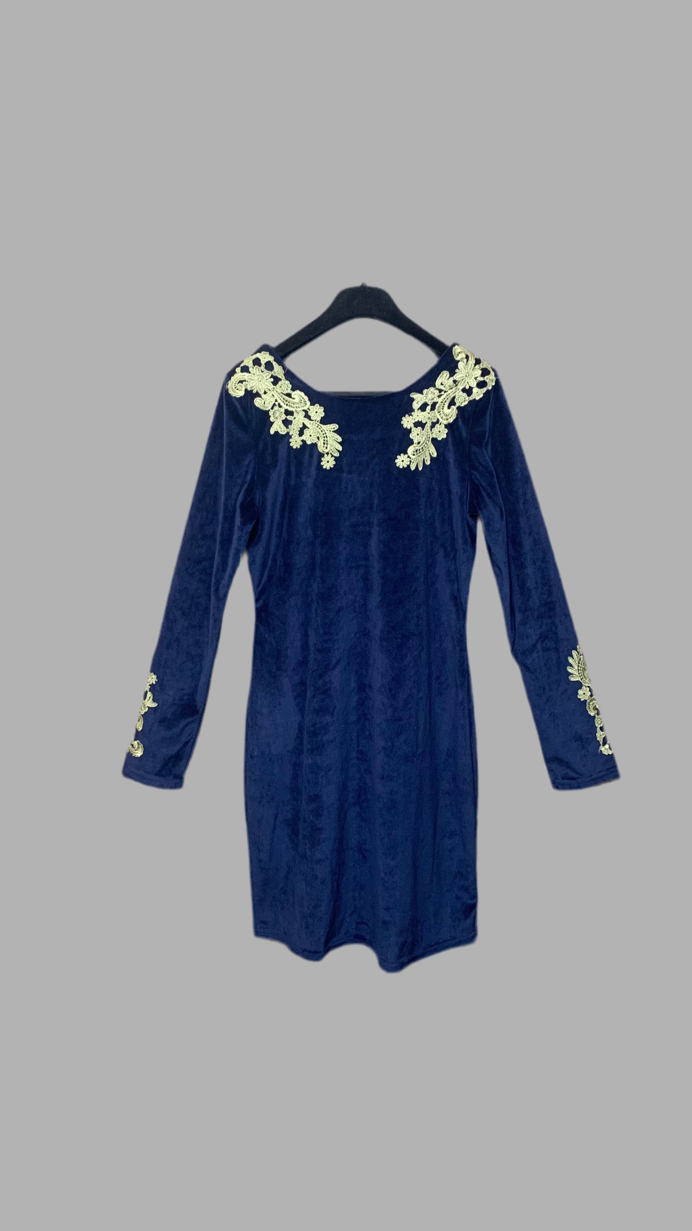 Robe droite en velours violet profond – Jasmine London