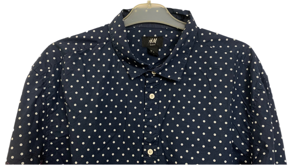 Chemise bleu à pois
