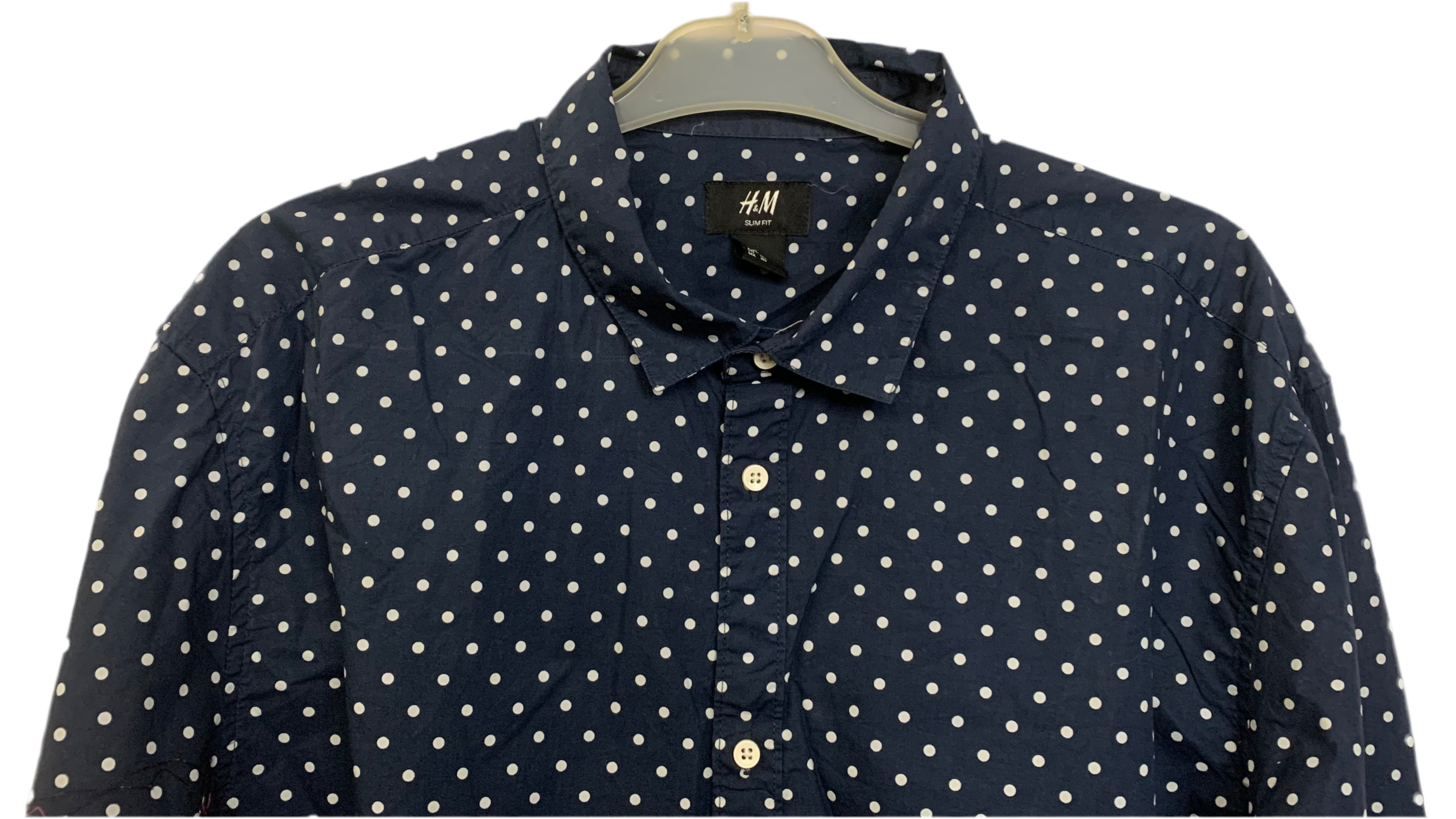 Chemise bleu à pois