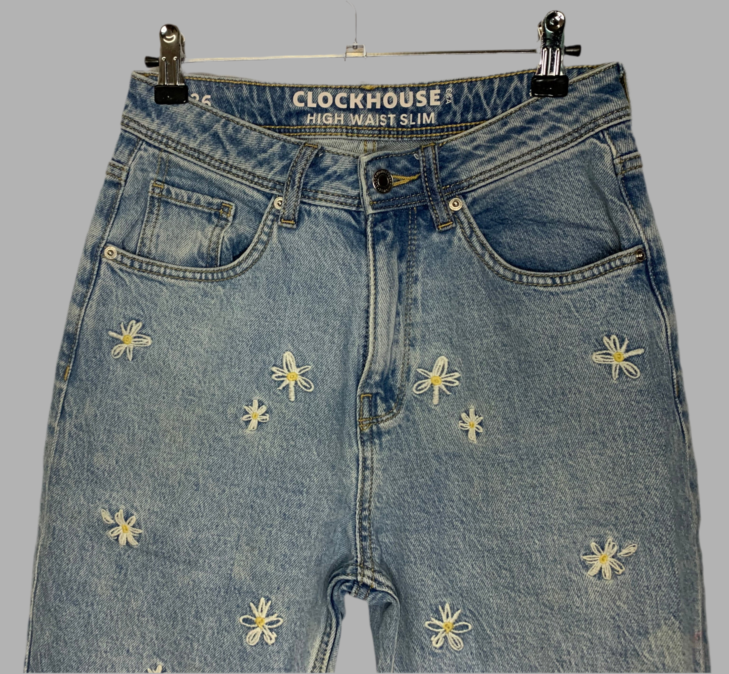 Jean femme slim taille haute