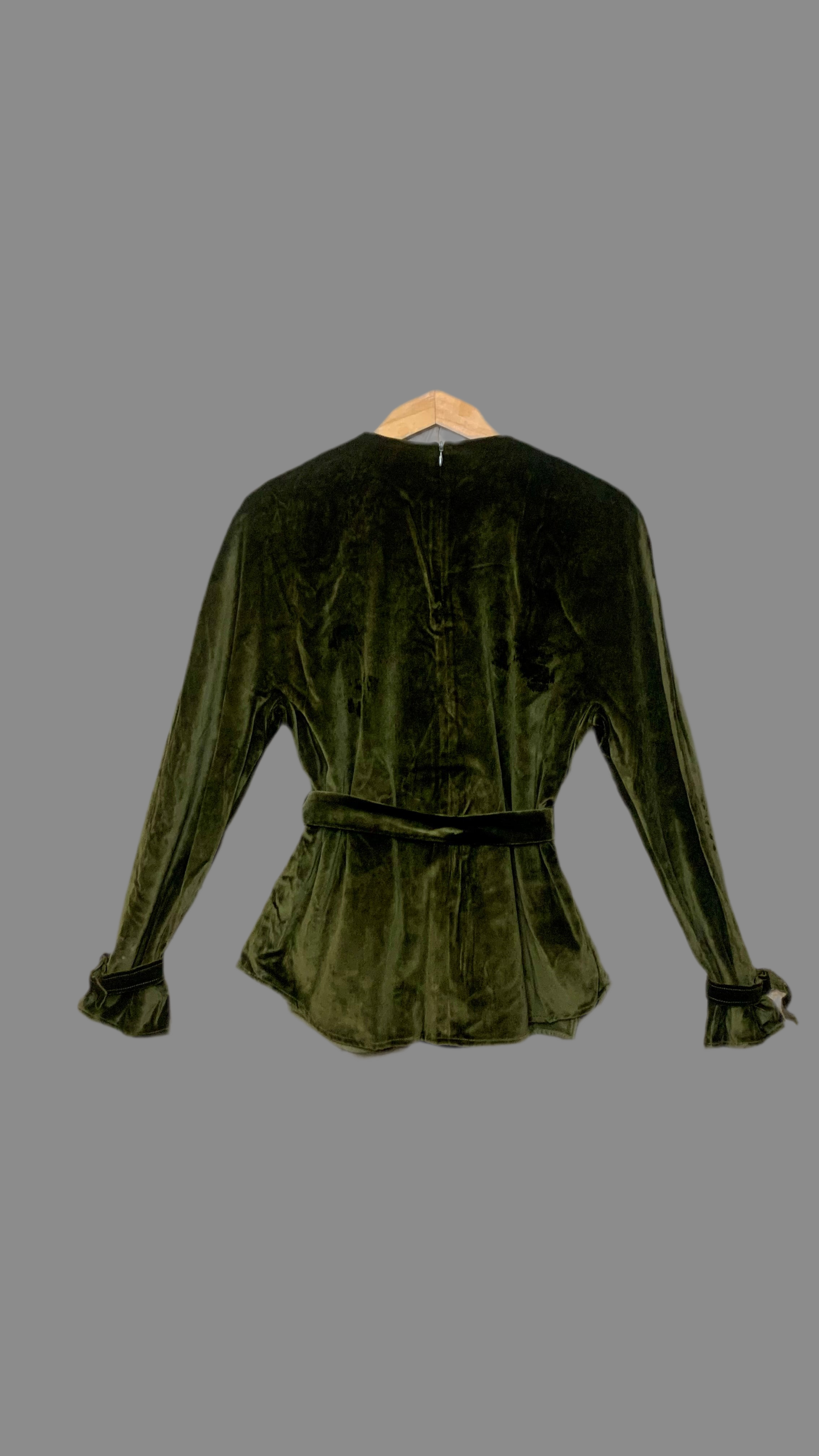Haut en velours lisse vert olive -  Cacharel