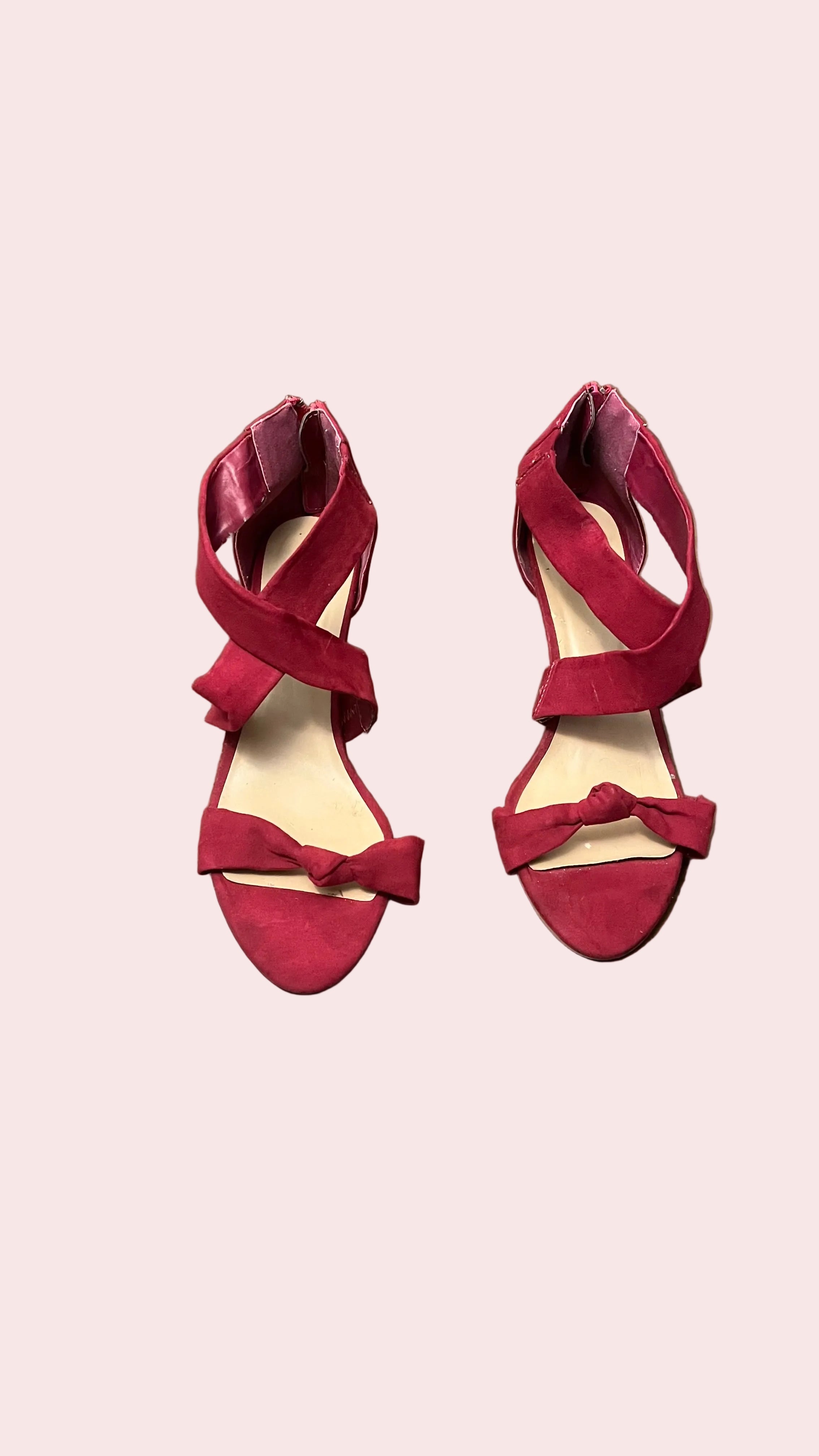 Escarpins sandales Étam – rose framboise (suédine) – talon 10 cm – T41