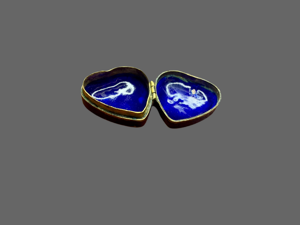 Pendentif boîte cœur - chinois – vintage