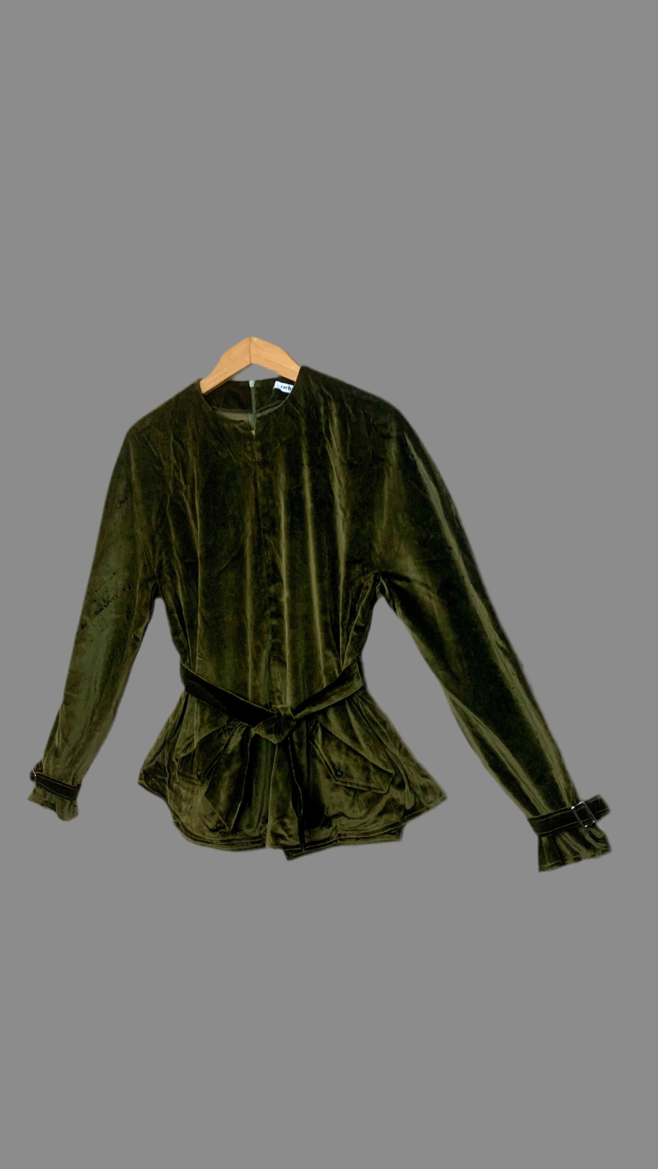 Haut en velours lisse vert olive -  Cacharel