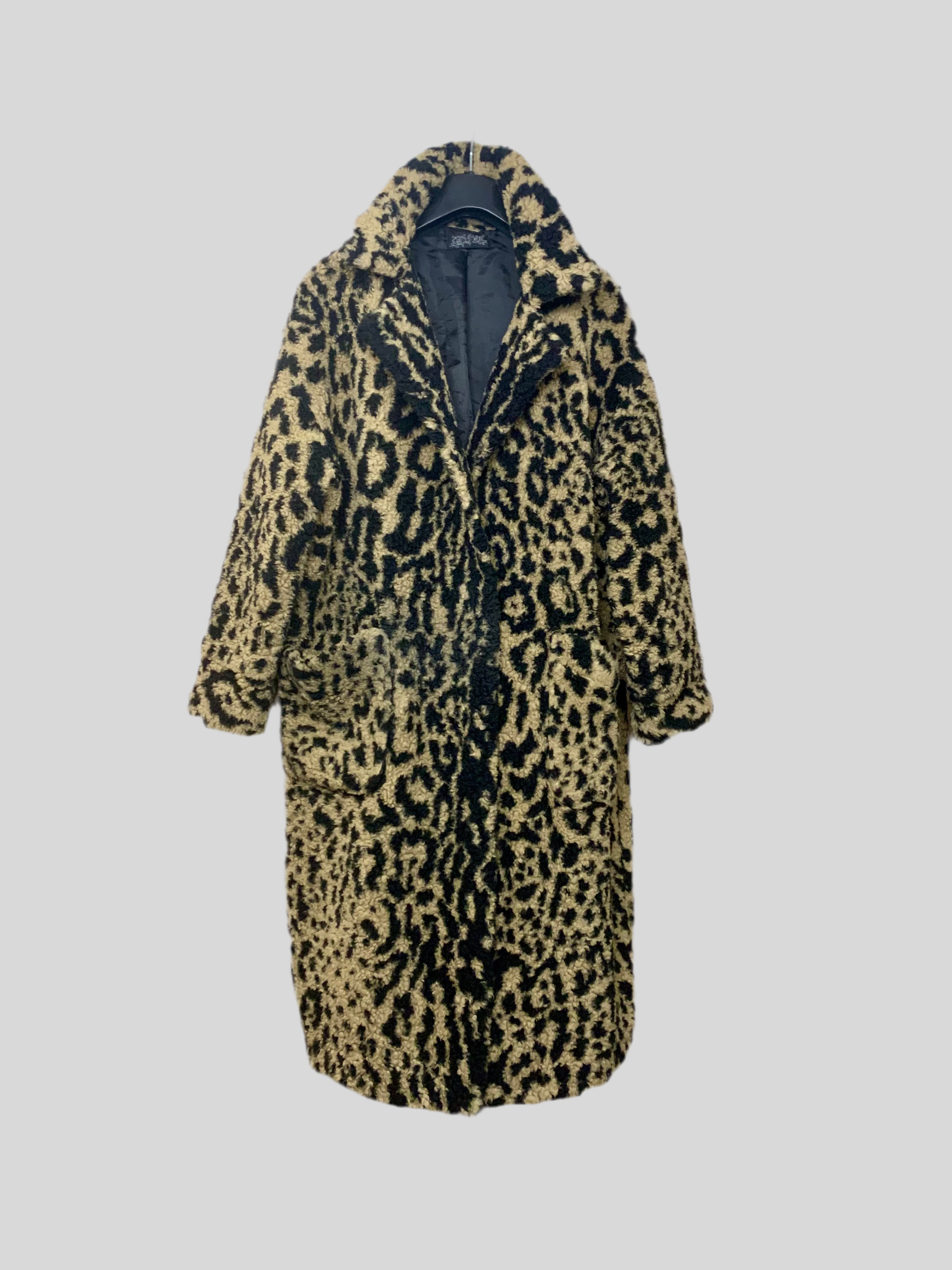 Manteau long à motif animal