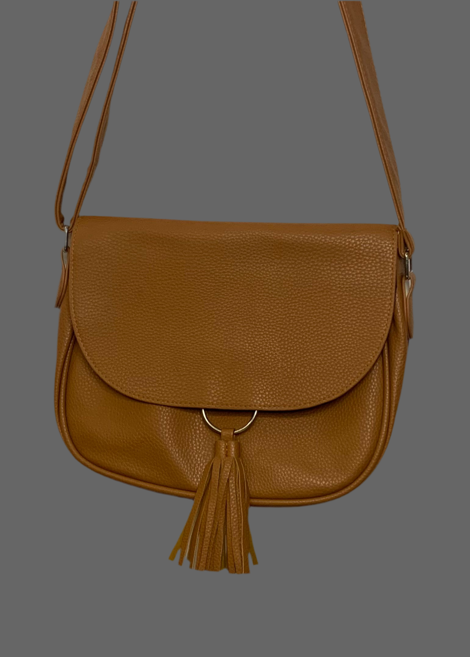 Sac à main en simili cuir camel