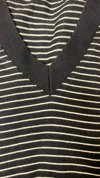 Pull col V bleu marine à rayures blanches – Zara Man