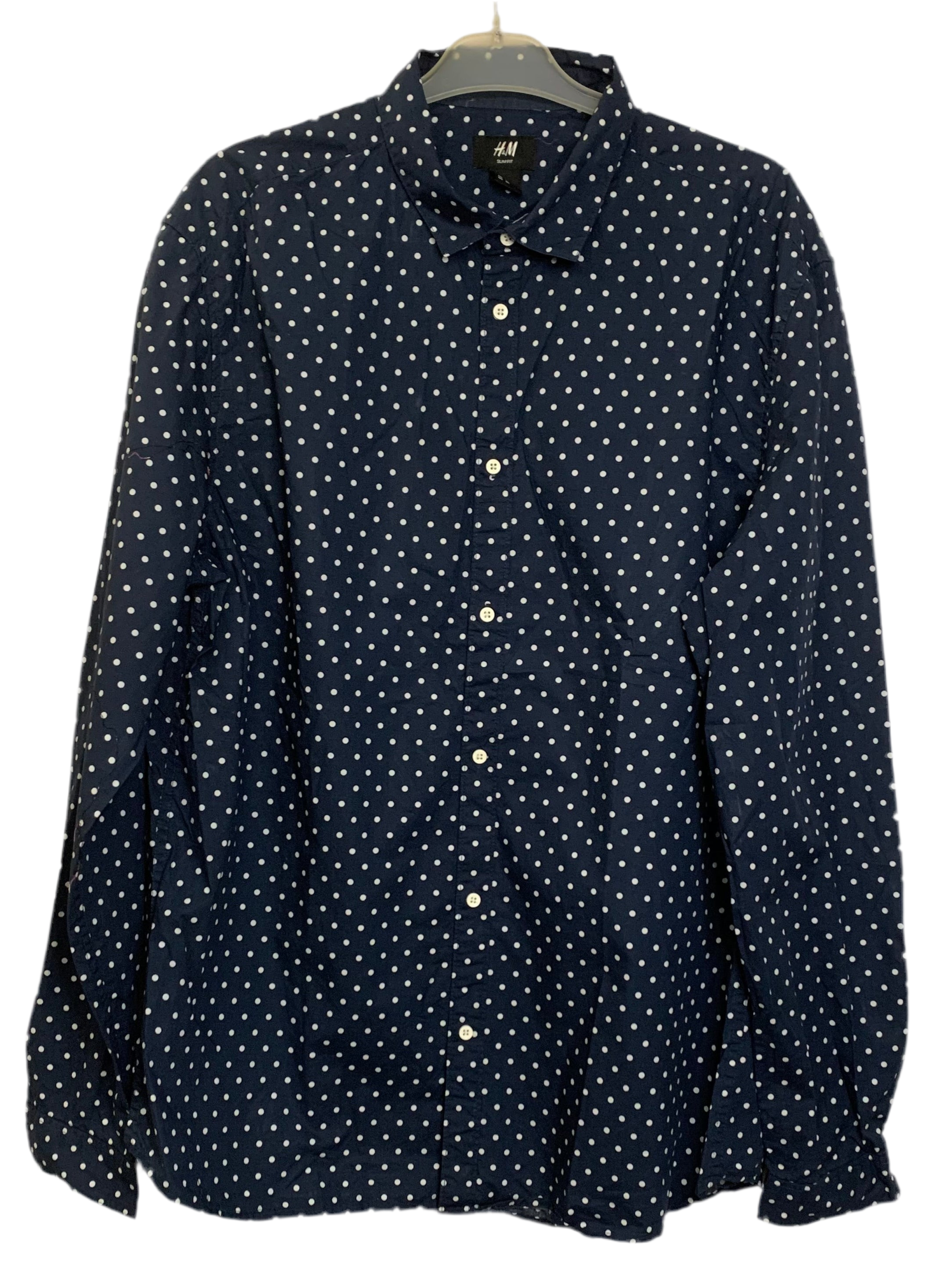 Chemise bleu à pois