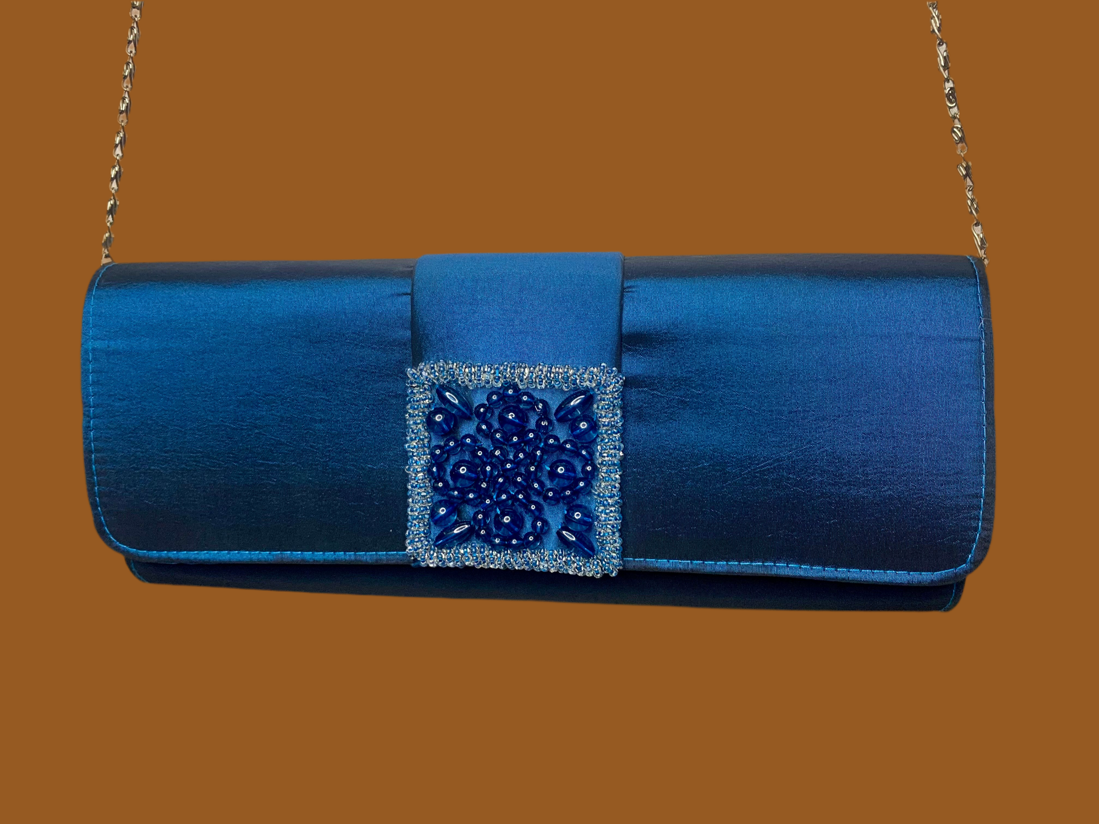 Sac pochette bleu