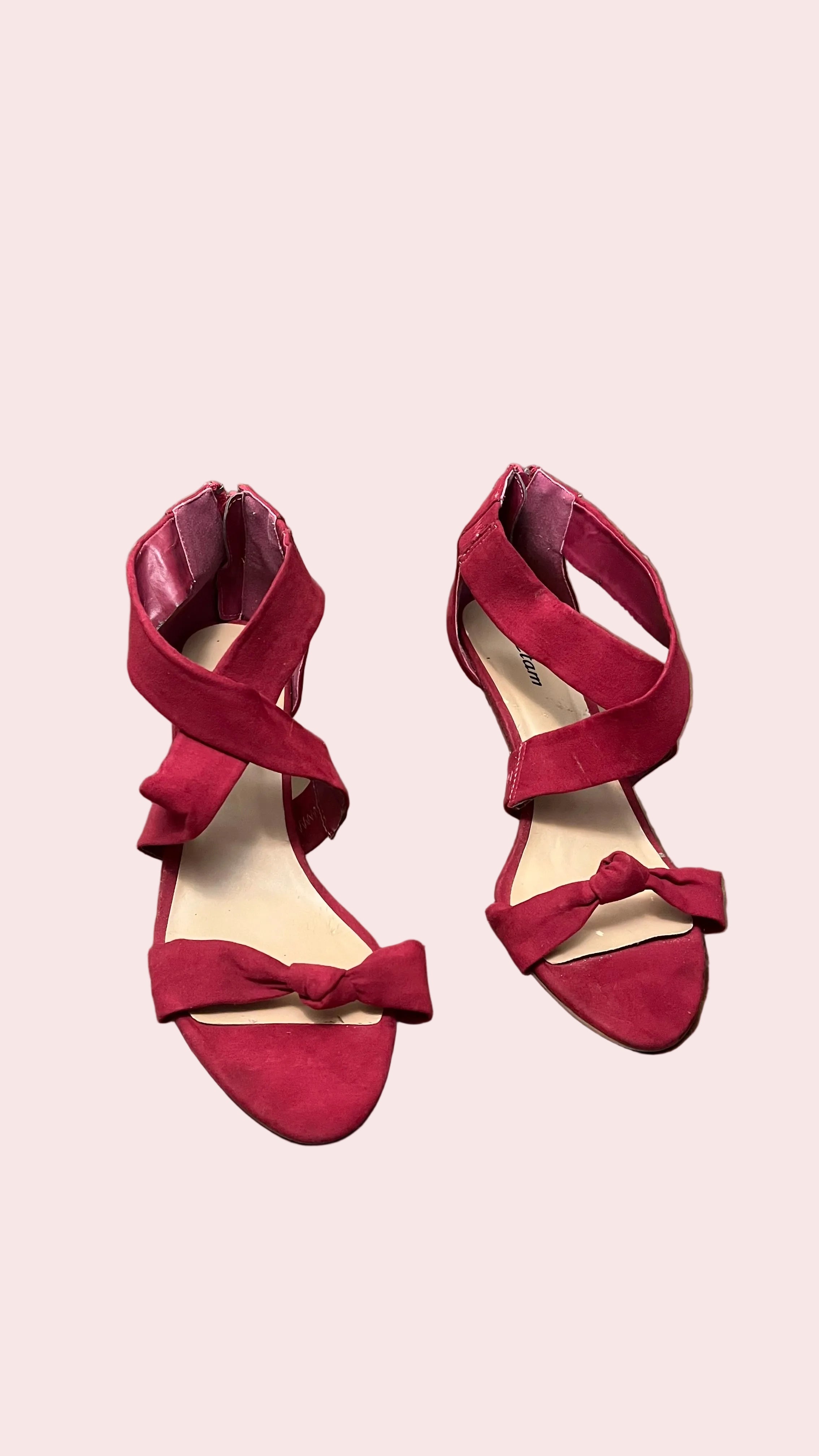 Escarpins sandales Étam – rose framboise (suédine) – talon 10 cm – T41