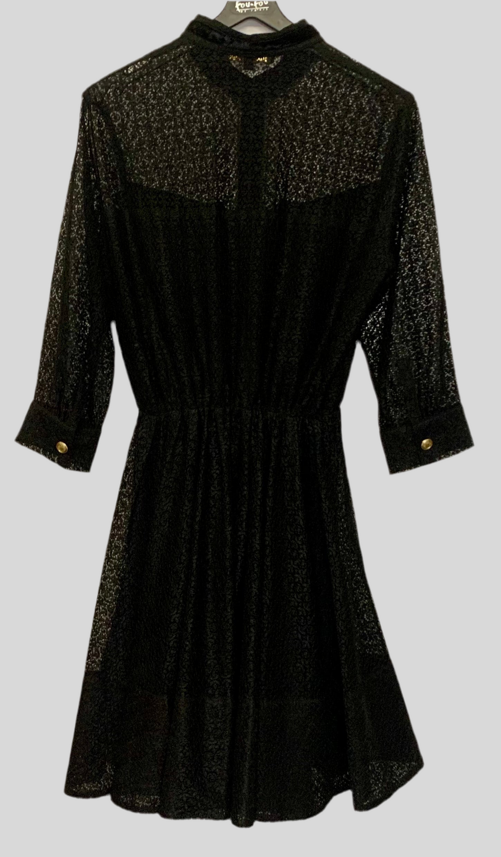 Robe noire ajourée - Maje