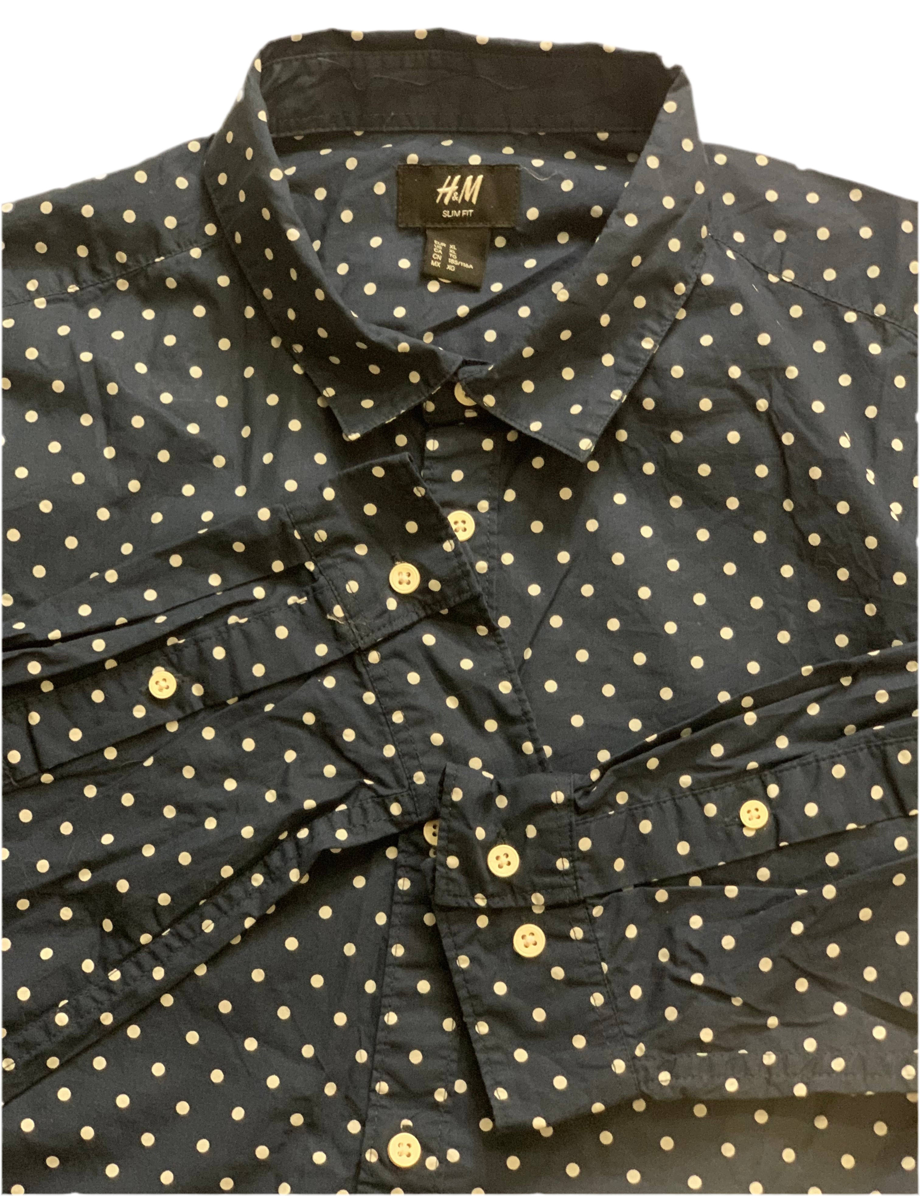 Chemise bleu à pois