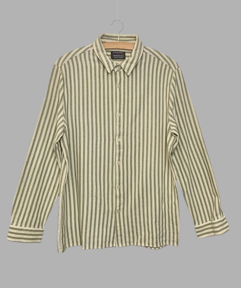 Chemise rayée verte et blanche