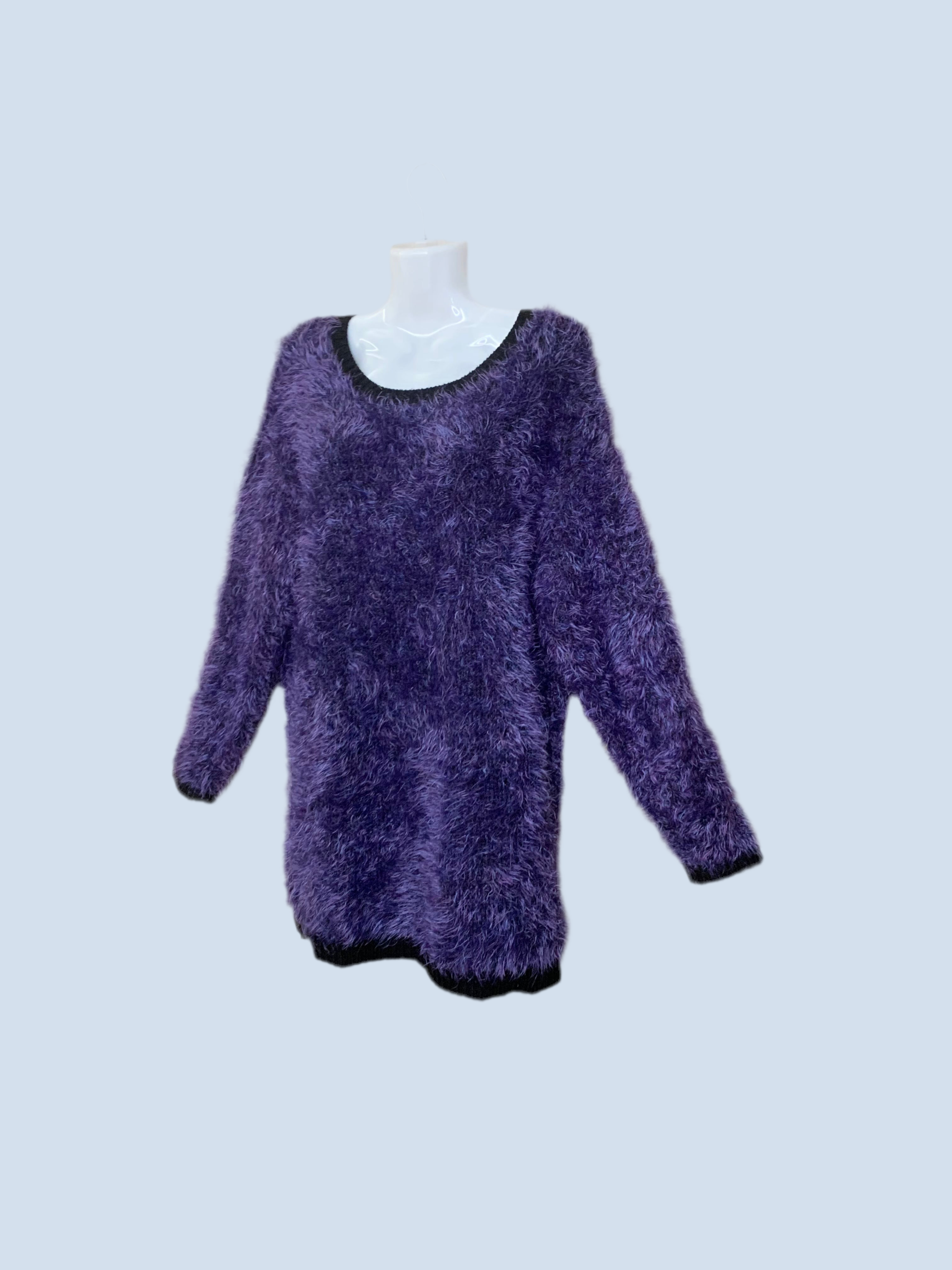 Pull long duveteux violet – Asos